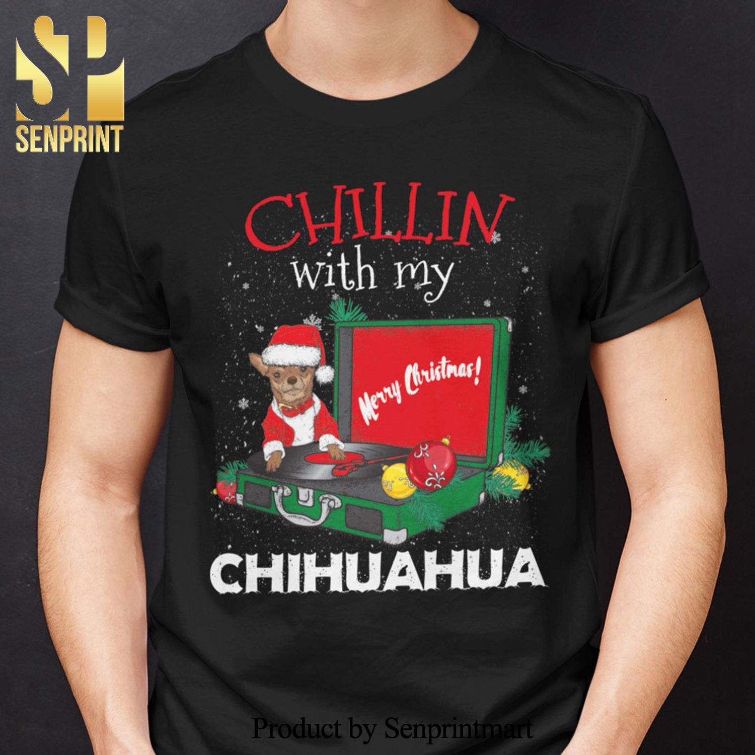 Chihuahua Christmas Gifts Shirt Chillin With My Merry Christmas