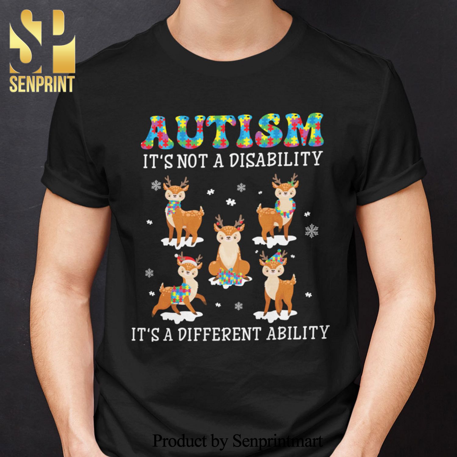 Christmas Autism Christmas Gifts Shirts Autism It’s Not A Disability It’s A Different Ability