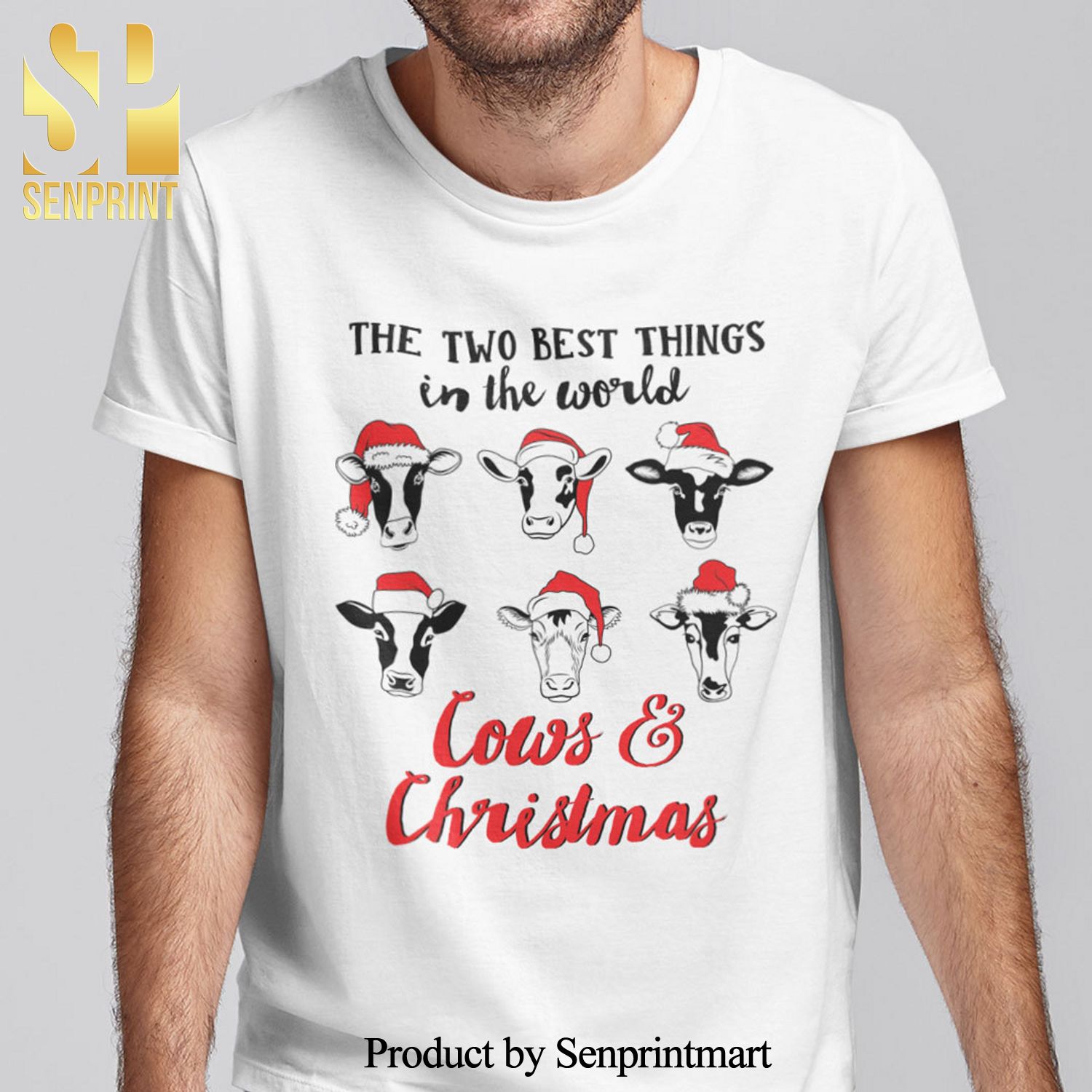 Christmas Cow Christmas Gifts Shirt Two Best Things In The World Cow And Christmas