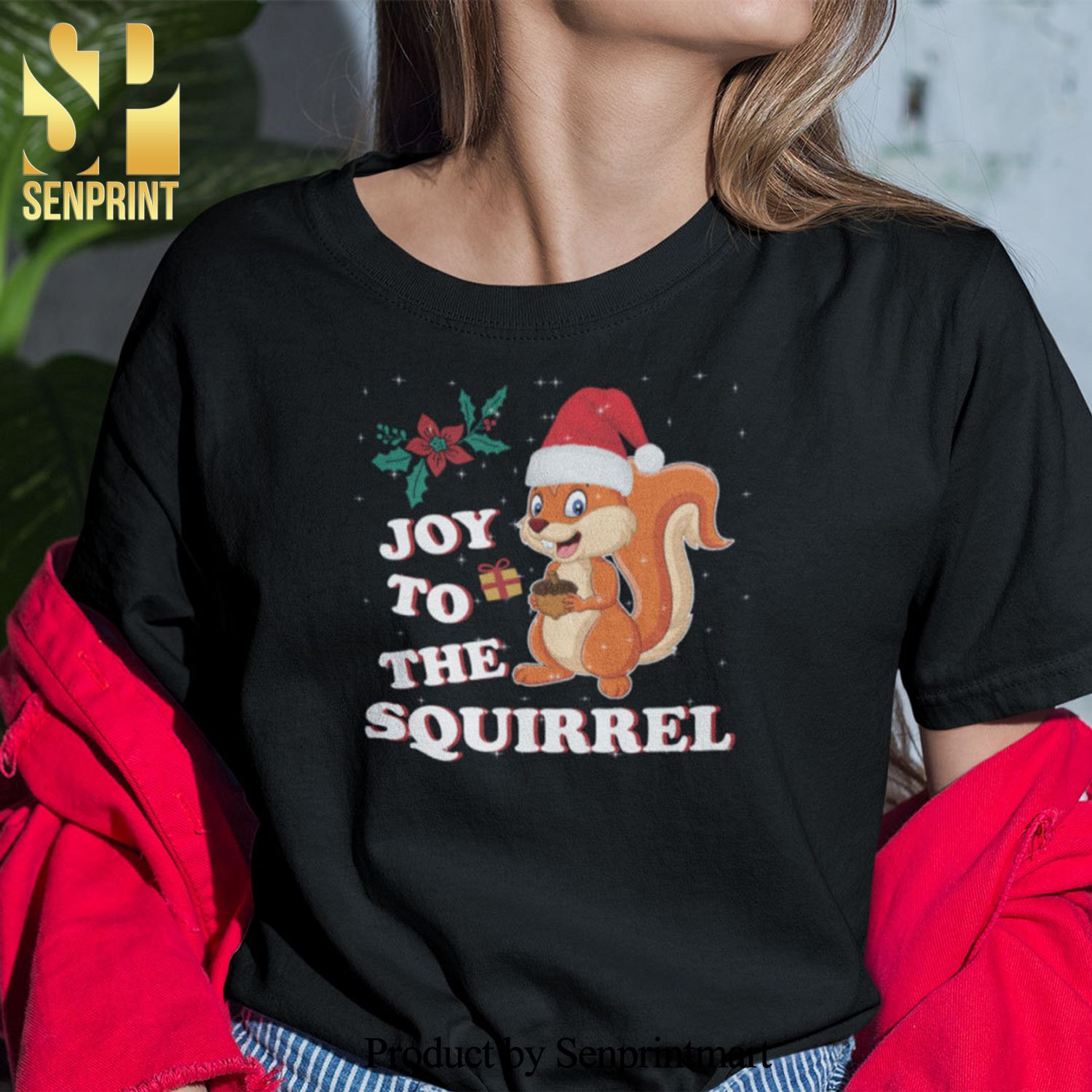 Christmas Squirrel Gifts Shirt Merry Christmas Joy To The Squirrel