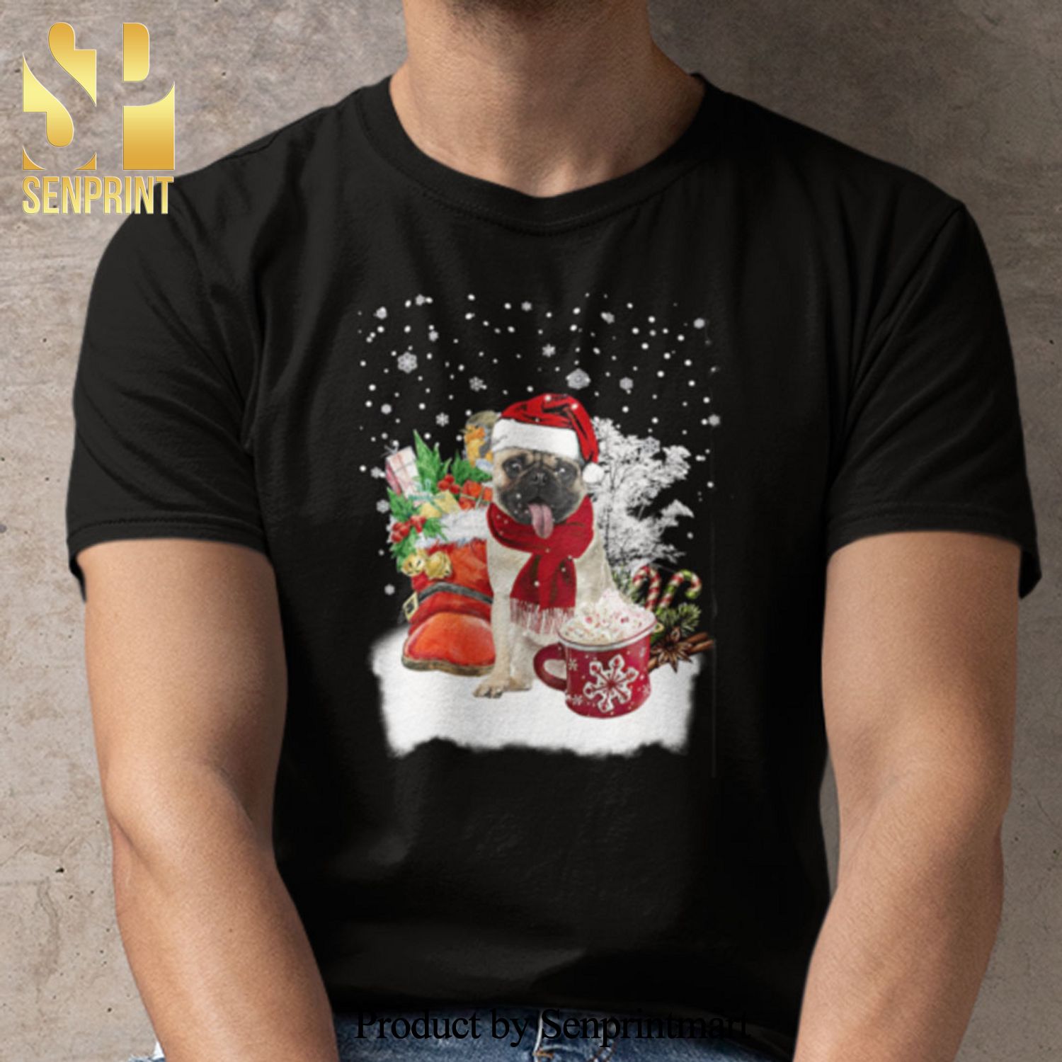 Dog Christmas Gifts Shirt Fawn Pug Lovers