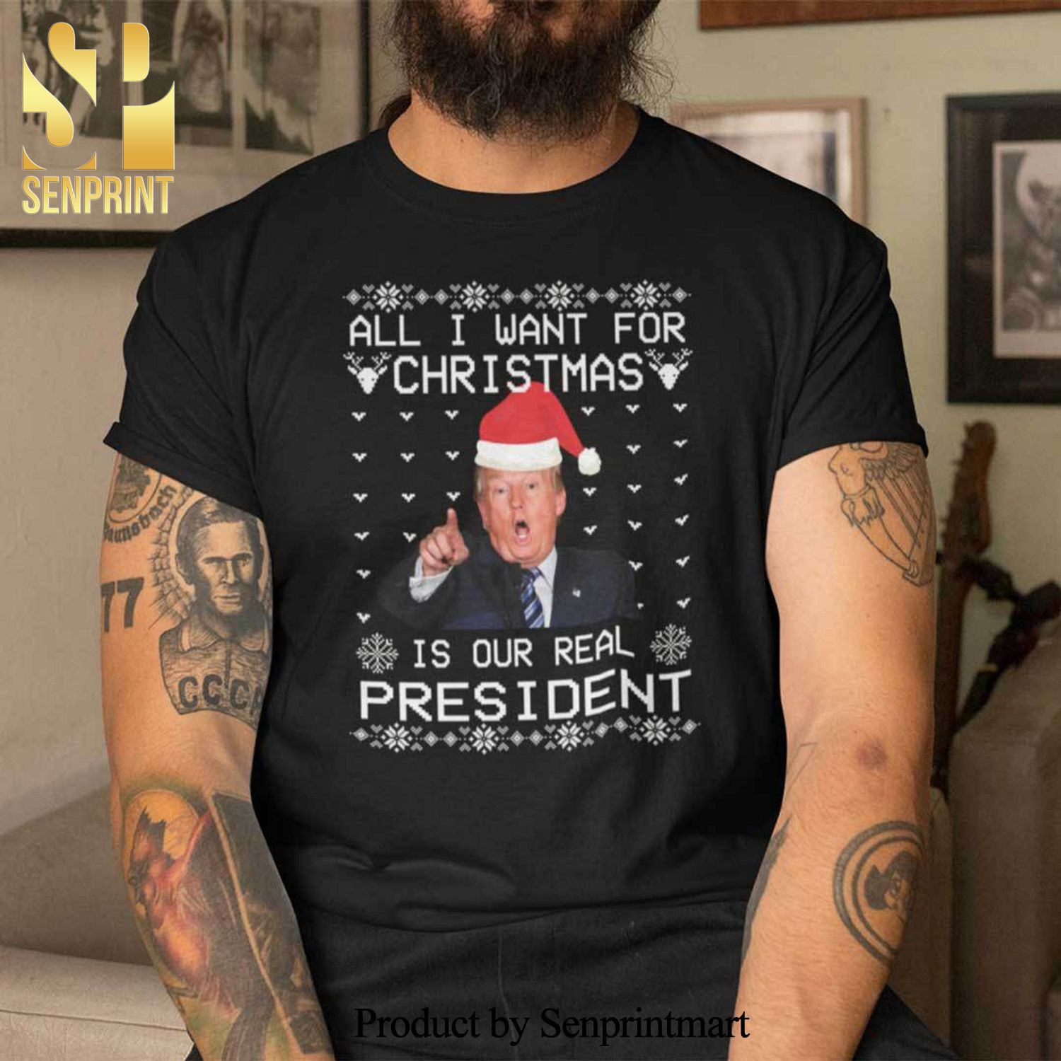 Donald Trump Christmas Gifts Shirt All I Want For Christmas Is A New President