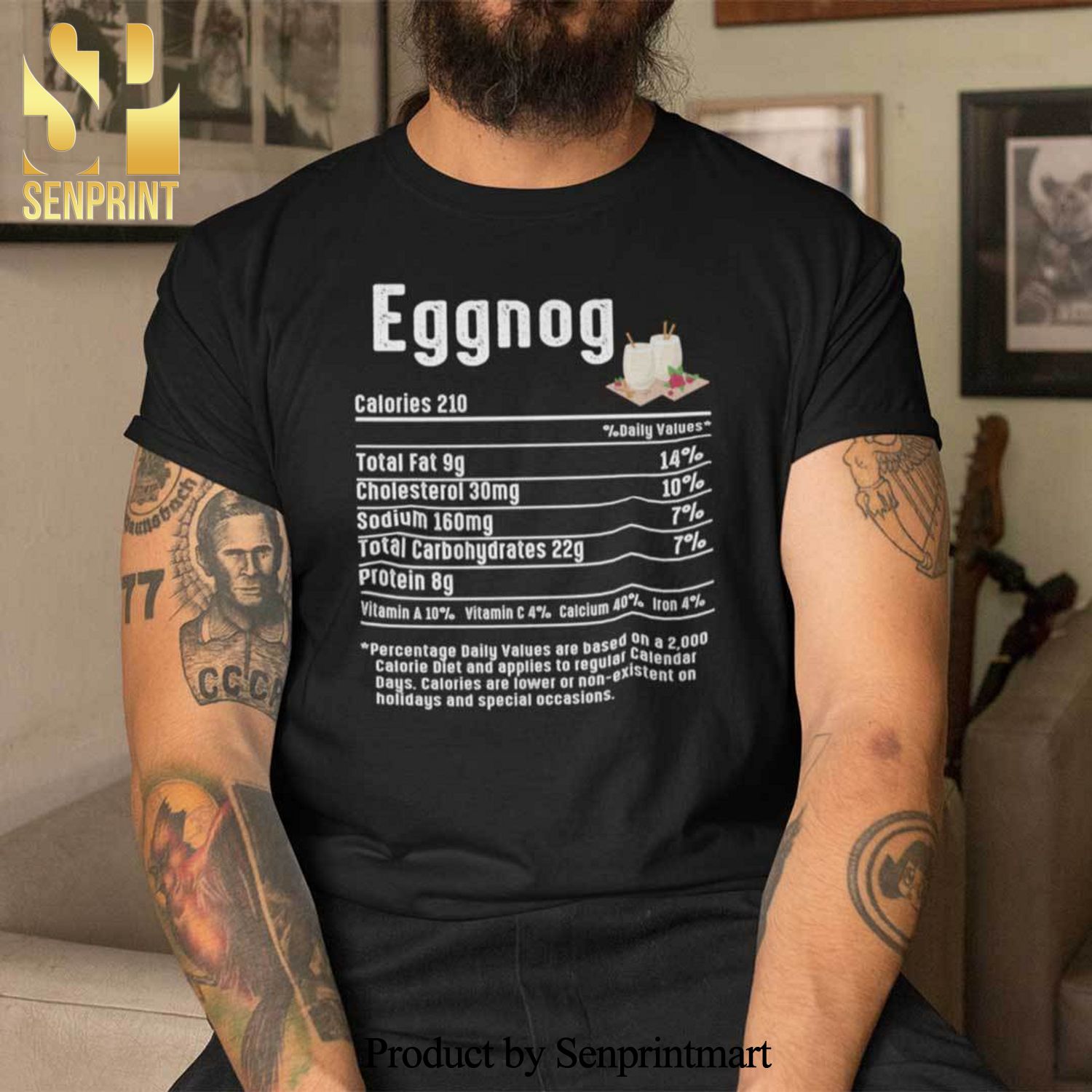 Eggnog Nutrition Facts Christmas Nutrition Christmas Gifts Shirts