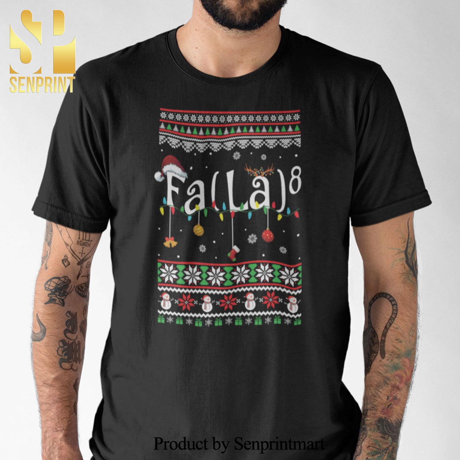 FA  LA 8 Christmas Gifts Shirt Maths Equation Ugly Christmas