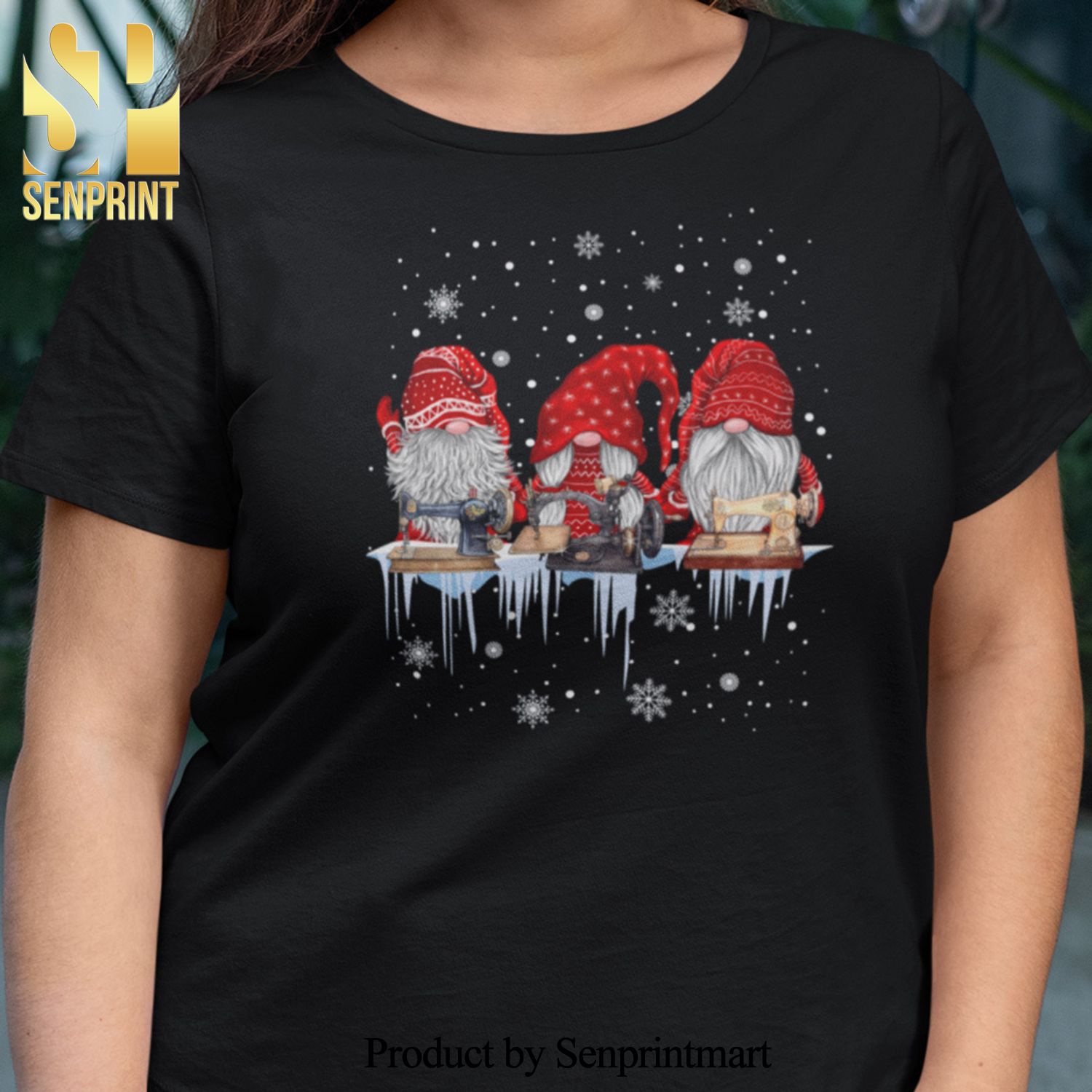 Gnome Sewing Christmas Gifts Shirt Merry Christmas