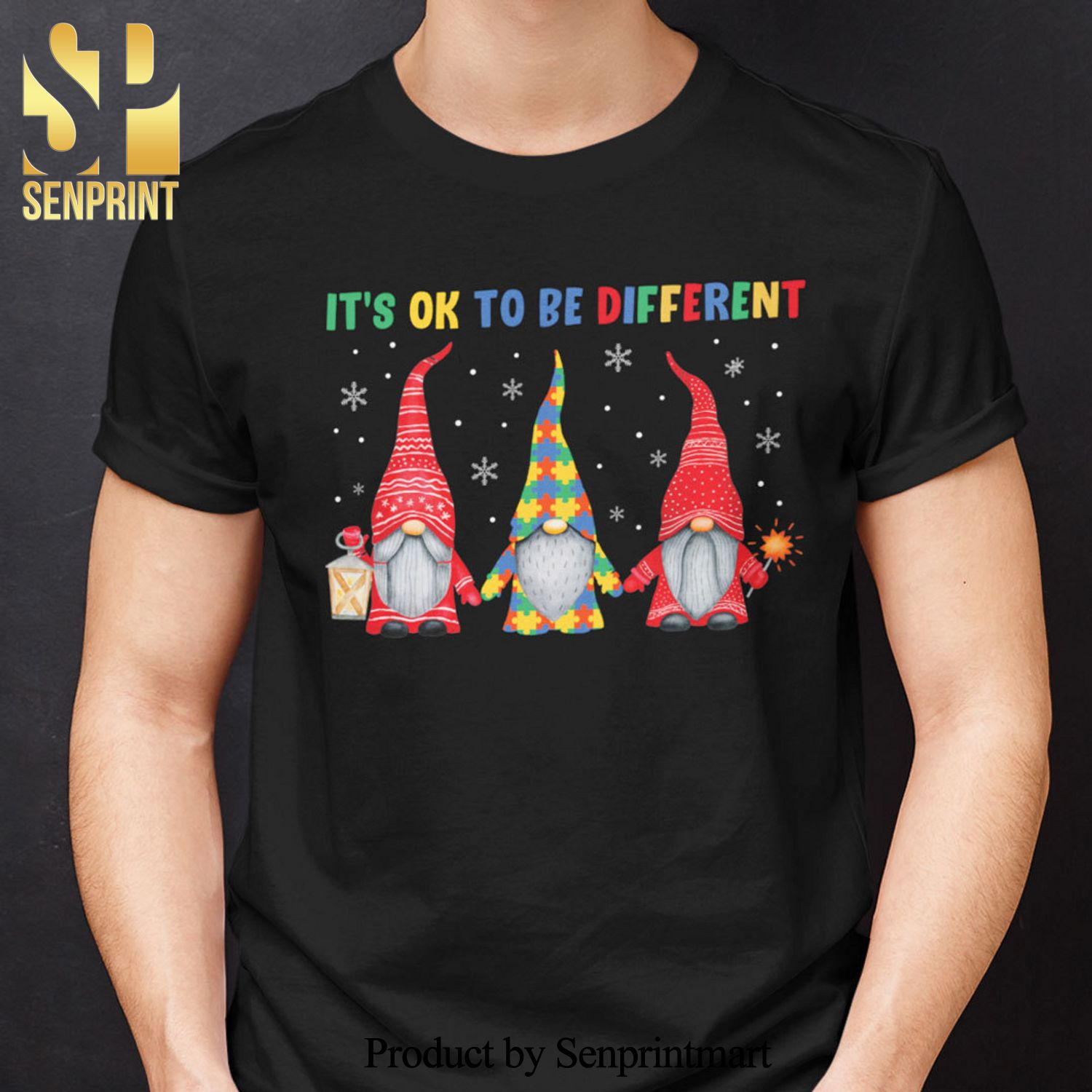 Gnomes Christmas Autism Christmas Gifts Shirts It’s Ok To Be Different