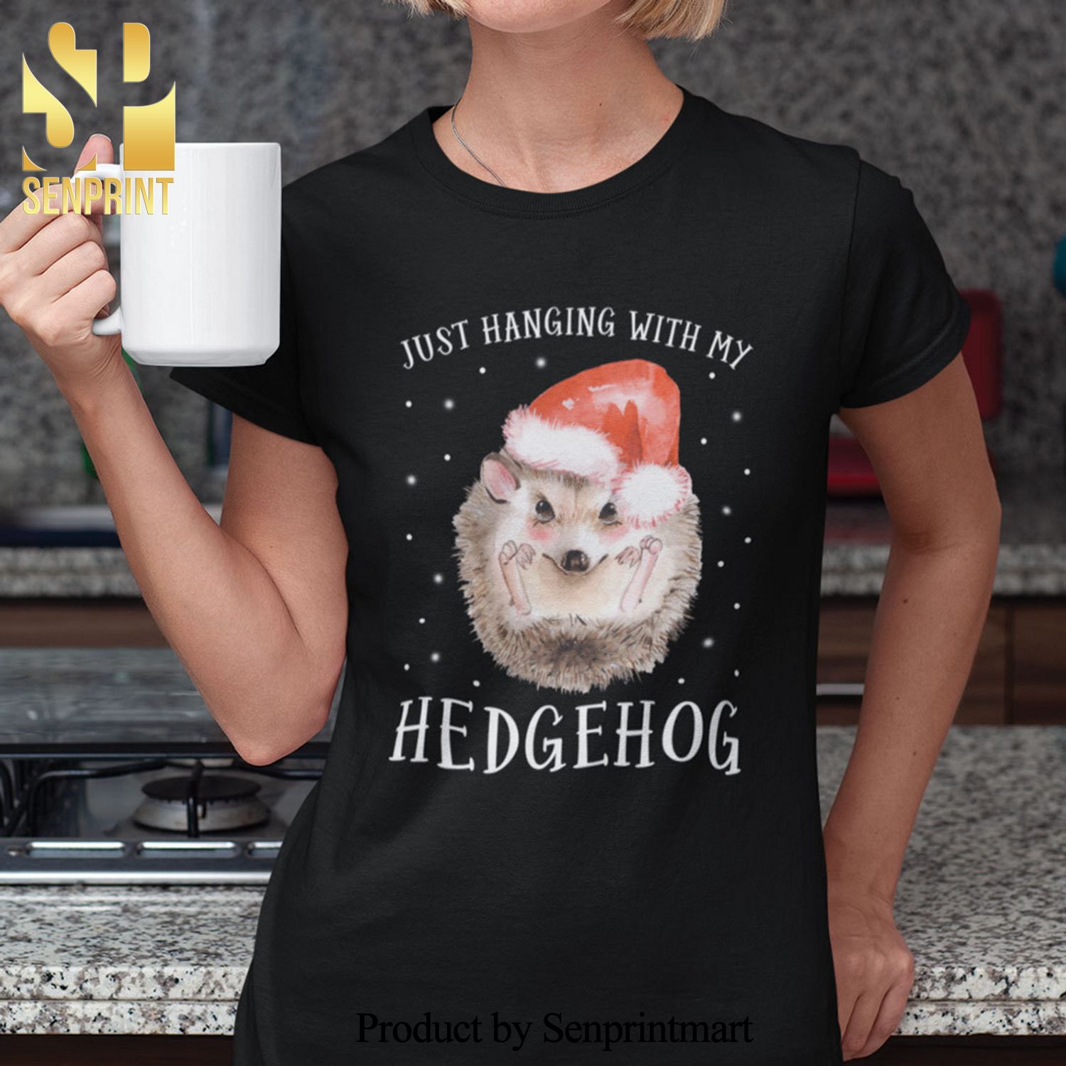 Hedgehog Christmas Gifts Shirt Just Hanging With My Hedgehog