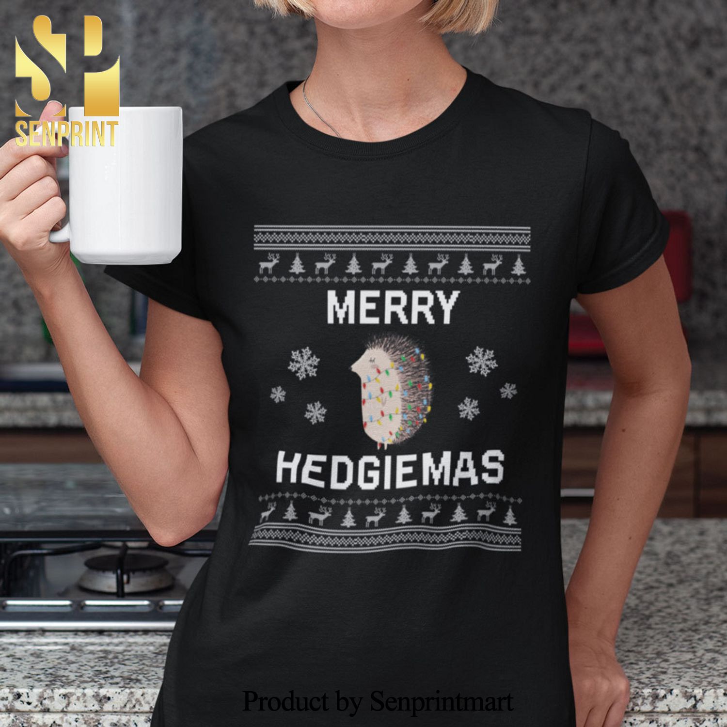 Hedgehog Christmas Gifts Shirt Merry Hedgiemas