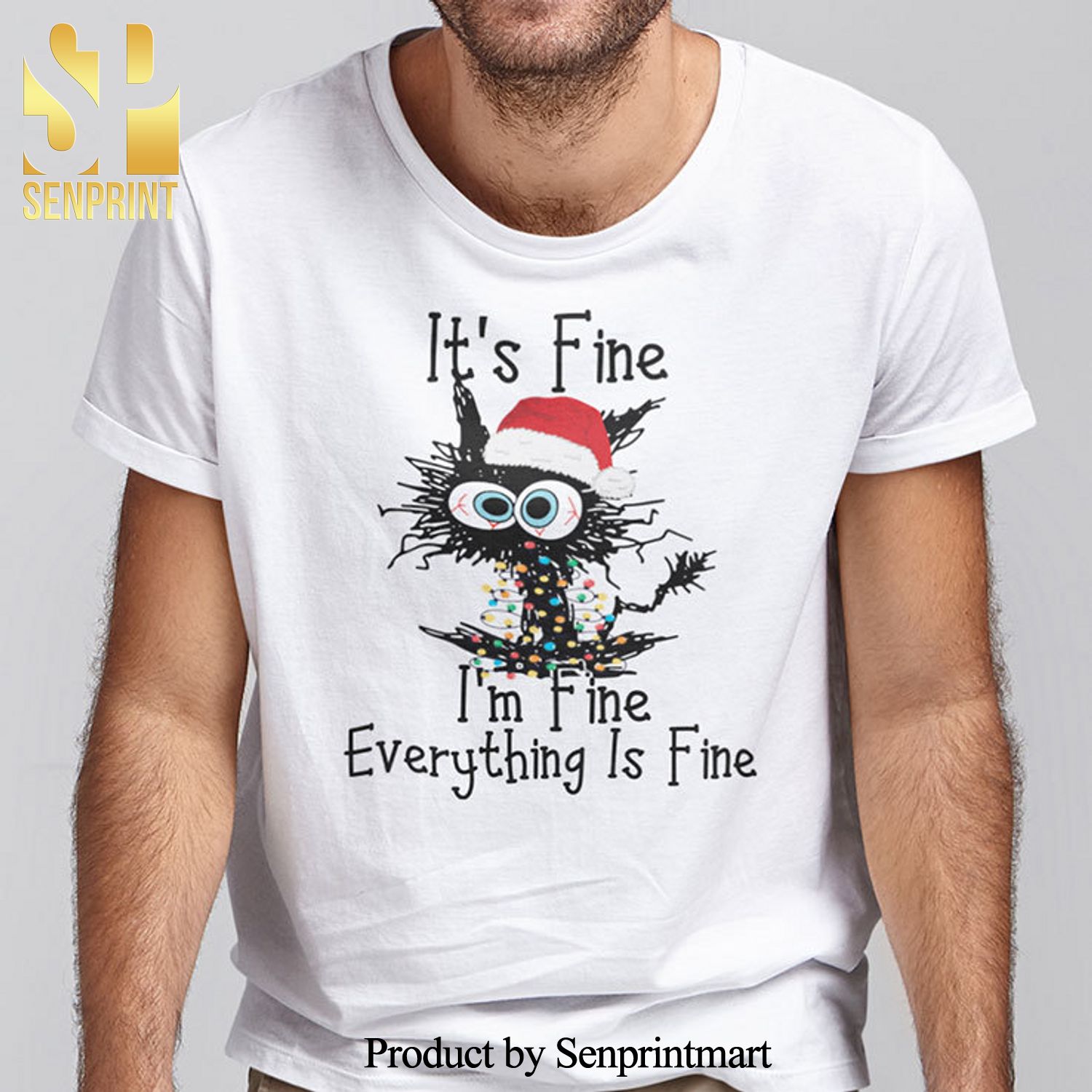 It’s Fine I’m Fine Everything Is Fine Christmas CaGifts Shirt