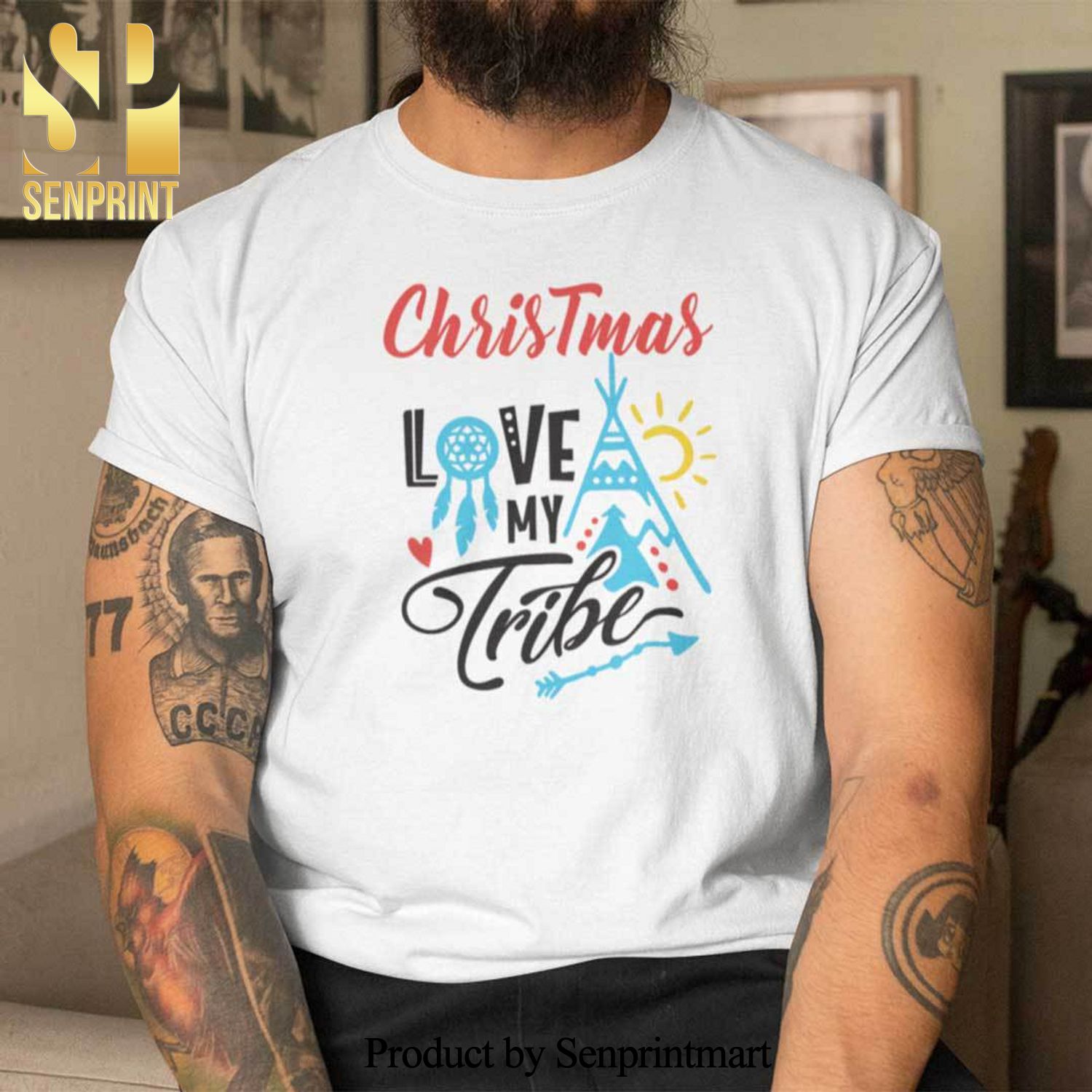 Love Christmas With My Tribe Christmas Gifts Shirt
