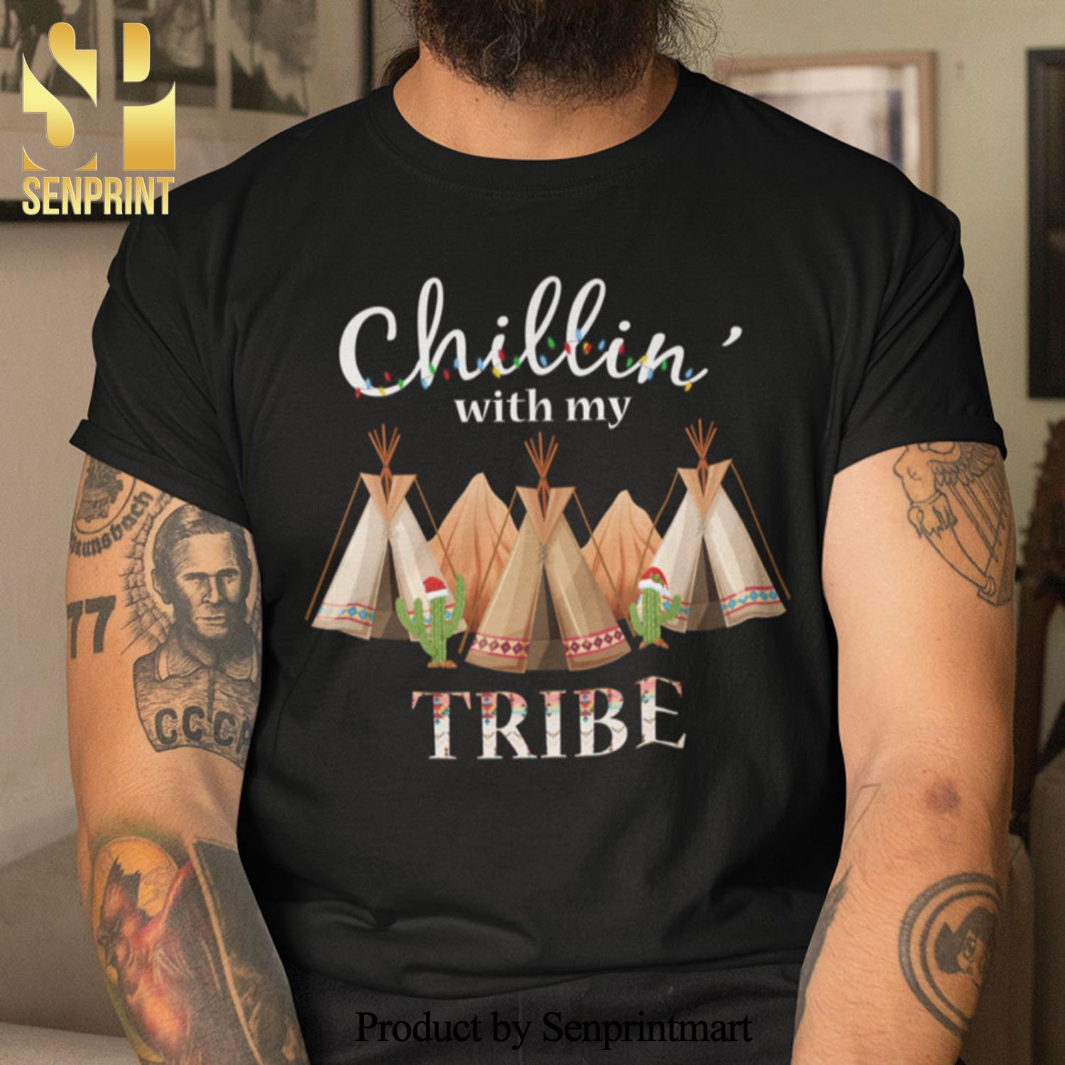 Love Christmas With My Tribe Christmas Gifts Shirt Chillin With My Tribe