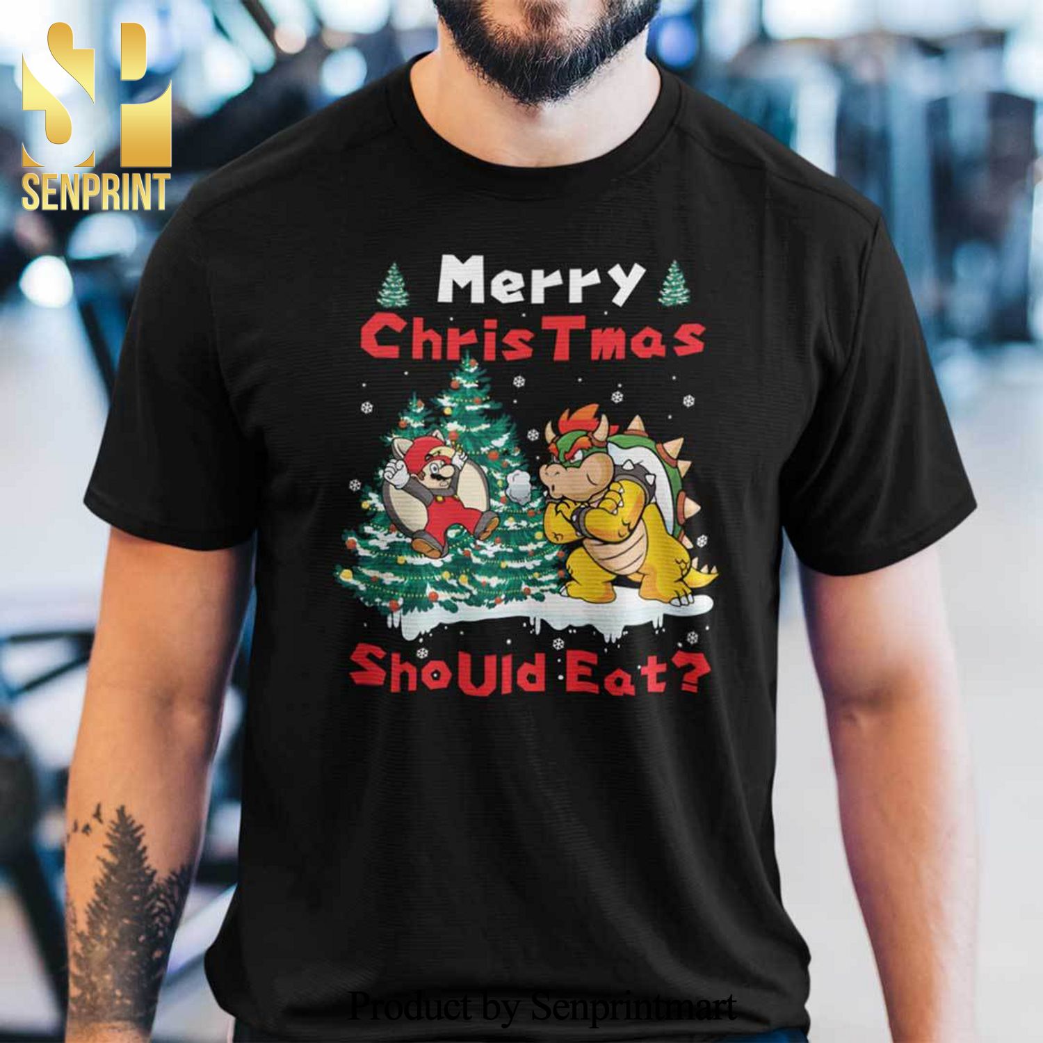 Mario Christmas Gifts Shirt Merry Christmas Should Eat