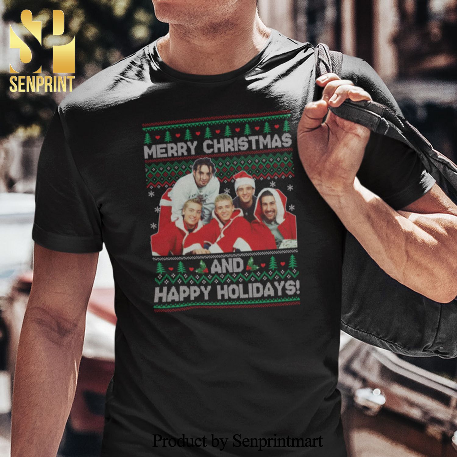 NSYNC Christmas Gifts Shirt Merry Christmas And Happy Holidays Ugly Christmas Tee