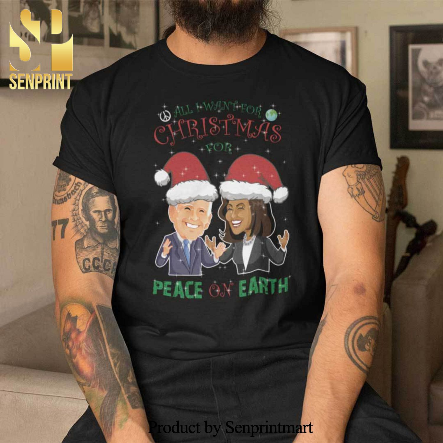 Peace On Earth Christmas Gifts Shirt Joe Biden and Kamala Harris