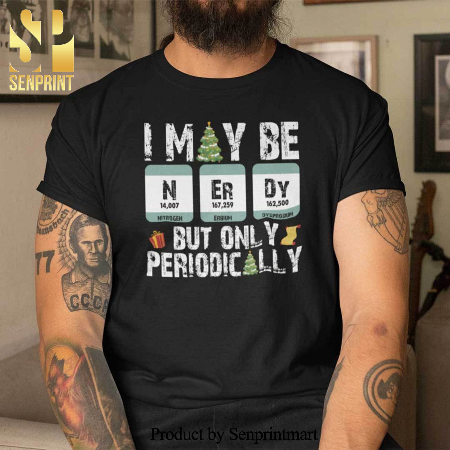 Periodic Table Christmas Tree Gifts Shirt Chemistry Lover