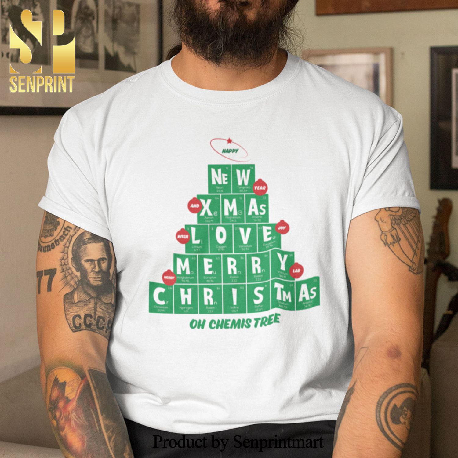 Periodic Table Christmas Tree Gifts Shirt Merry Christmas
