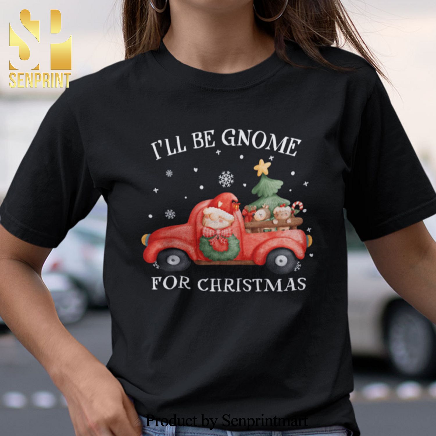 Red Car I’ll Be Gnome For Christmas Gifts Shirt
