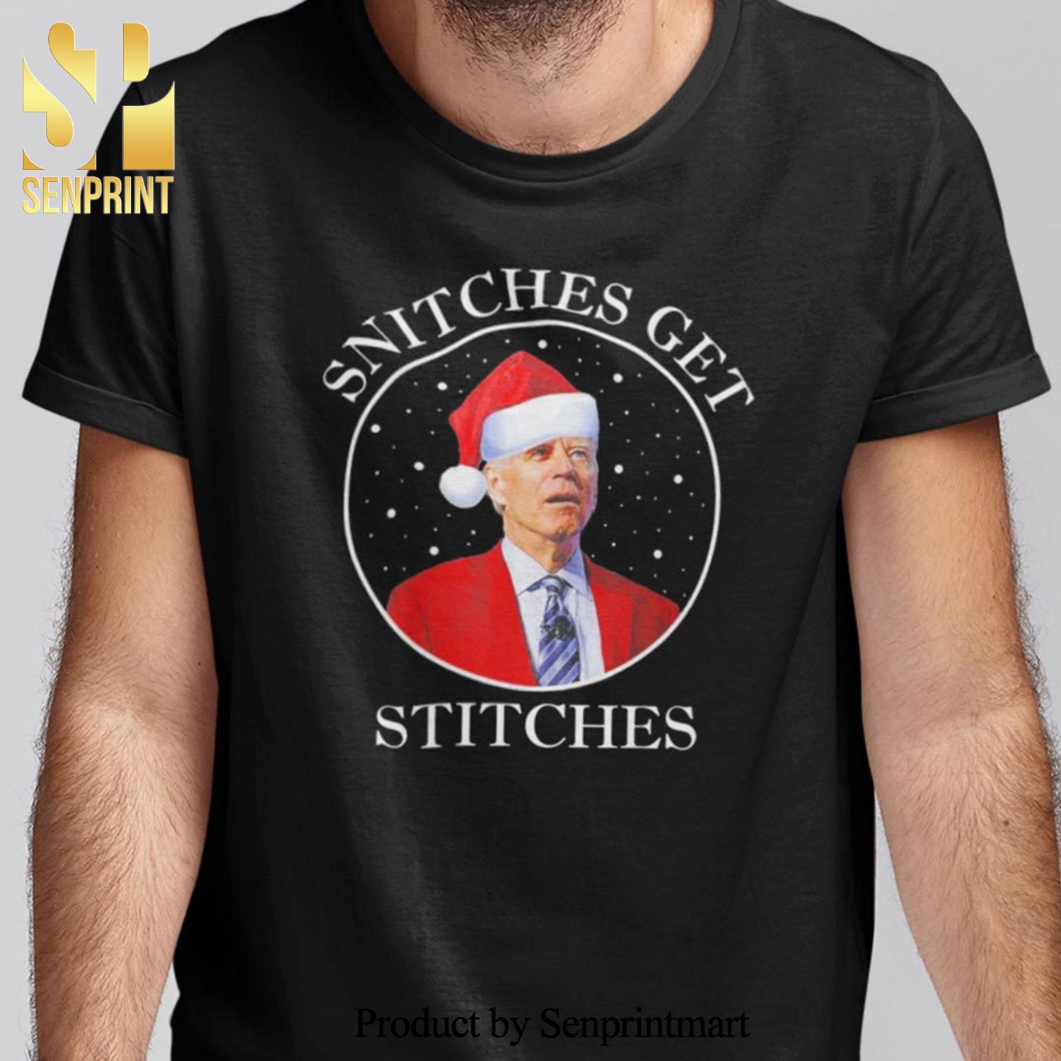Snitches Get Stitches Christmas Gifts Shirt Anti Biden