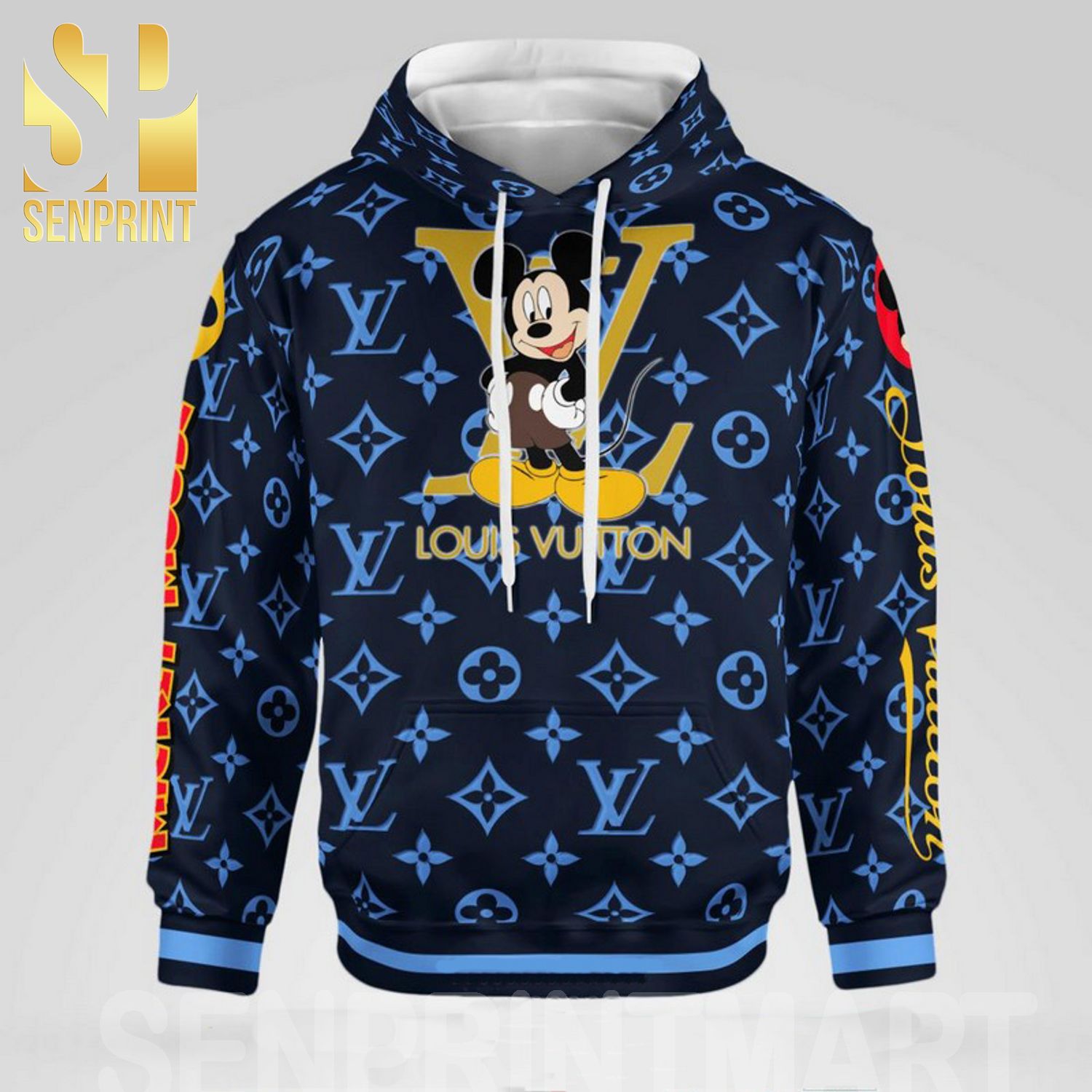 Louis Vuitton Mickey Mouse Classic Symbol Pattern Full Printing Shirt