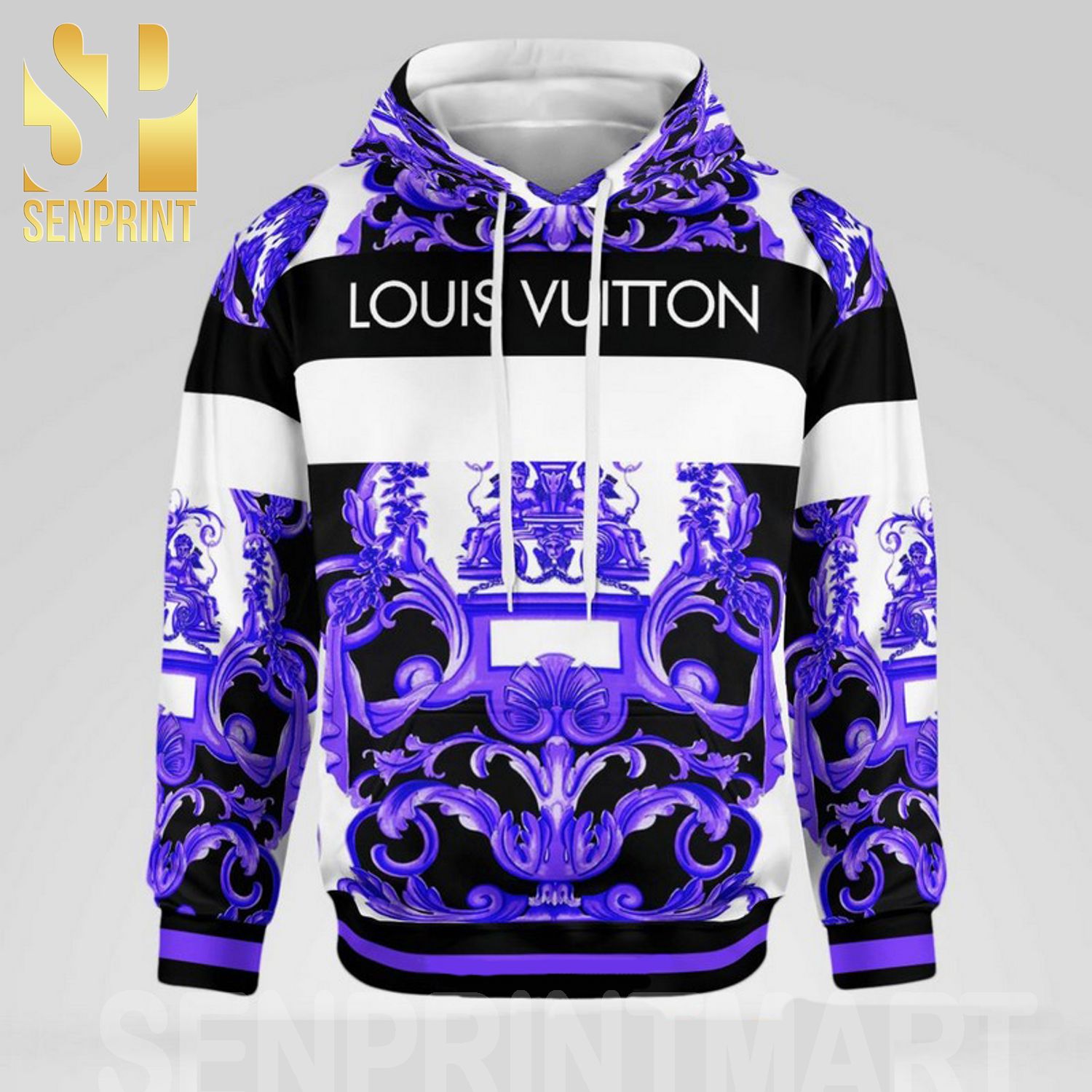 Louis Vuitton Purple Classic Symbol Pattern Full Printed Shirt