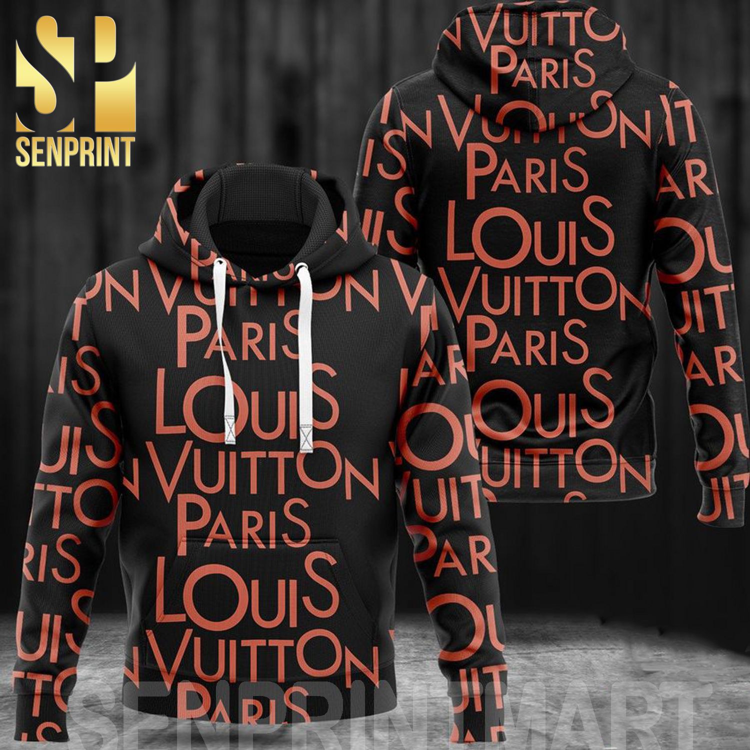 Louis Vuitton Red Classic Symbol Pattern Full Printed Shirt