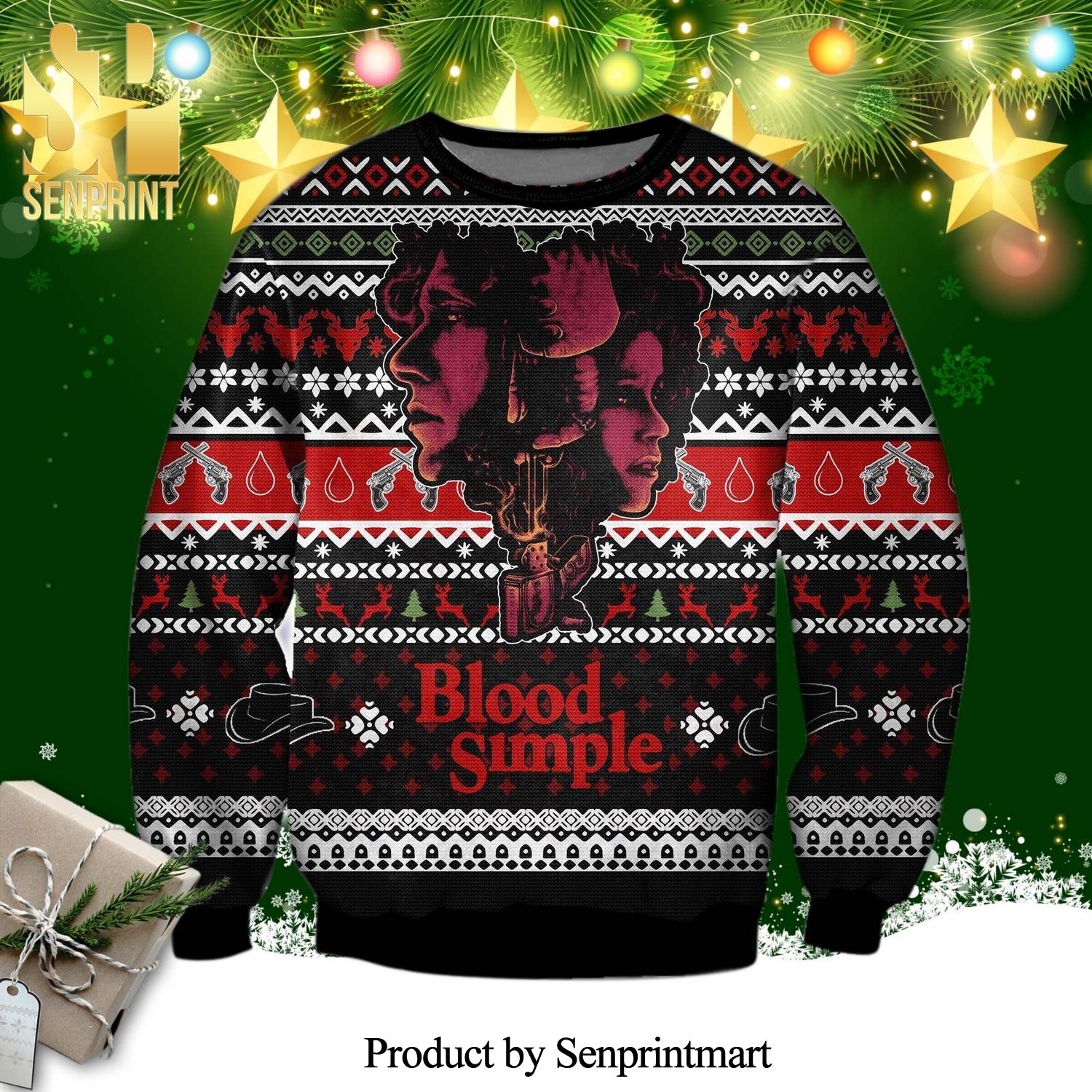 Abby Julian Blood Simple Knitted Ugly Christmas Sweater