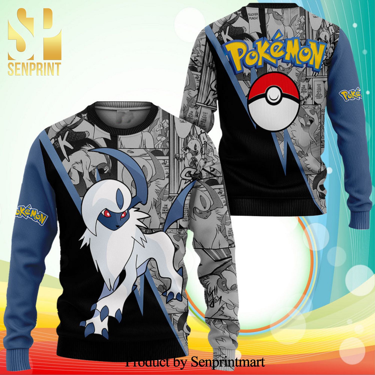 Absol Anime Pokemon Knitted Ugly Christmas Sweater
