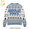 Ain’t No Laws When You’re Drinking Bud Light With Claus Pine Tree Pattern Knitted Ugly Christmas Sweater – Blue