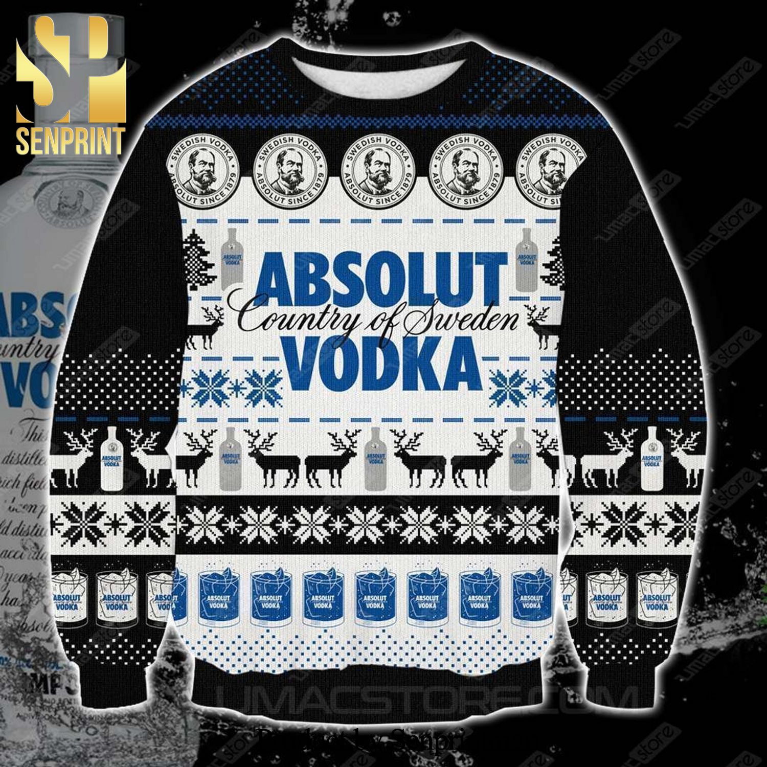 Absolut Vodka Knitted Ugly Christmas Sweater