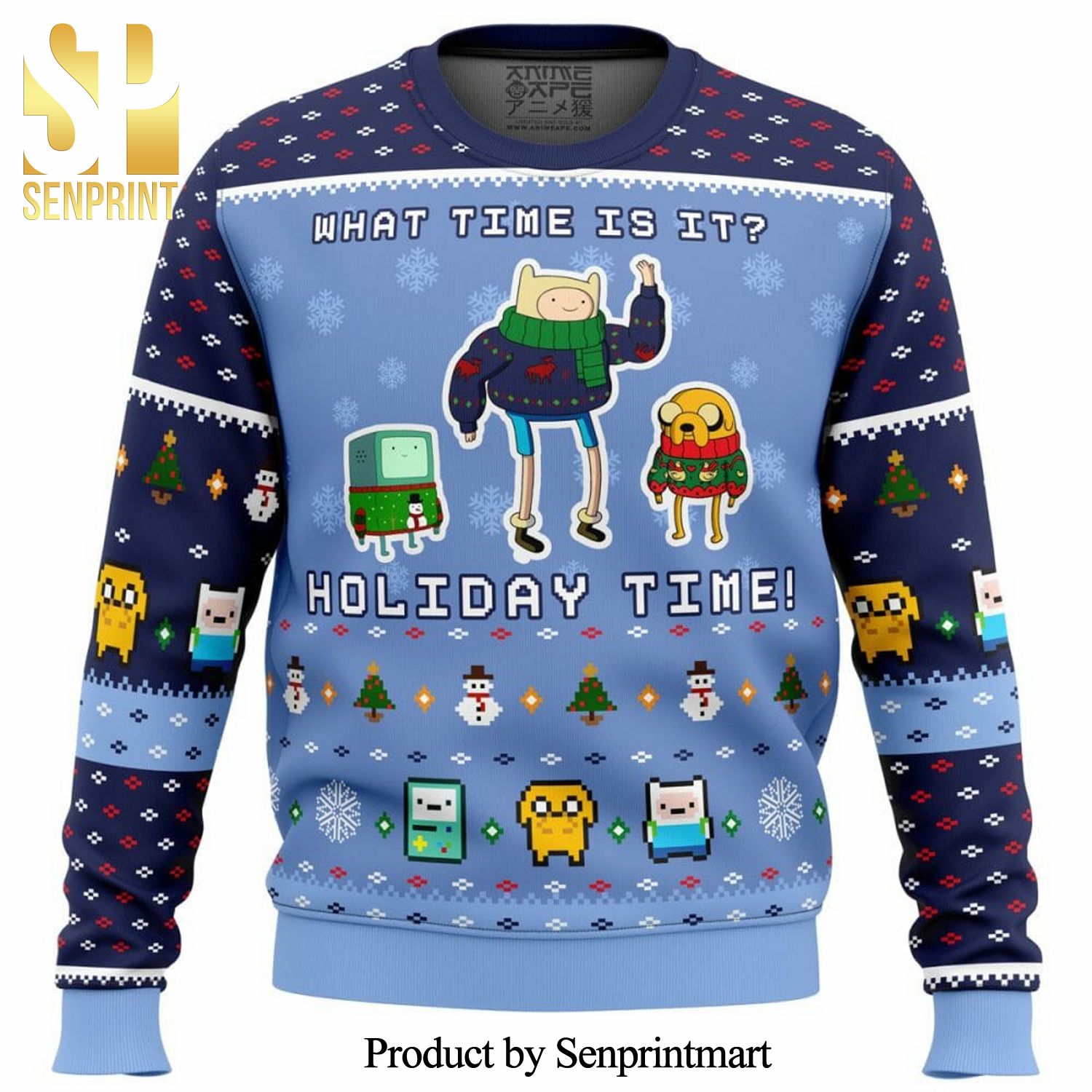Adventure Time Christmas Time Knitted Ugly Christmas Sweater