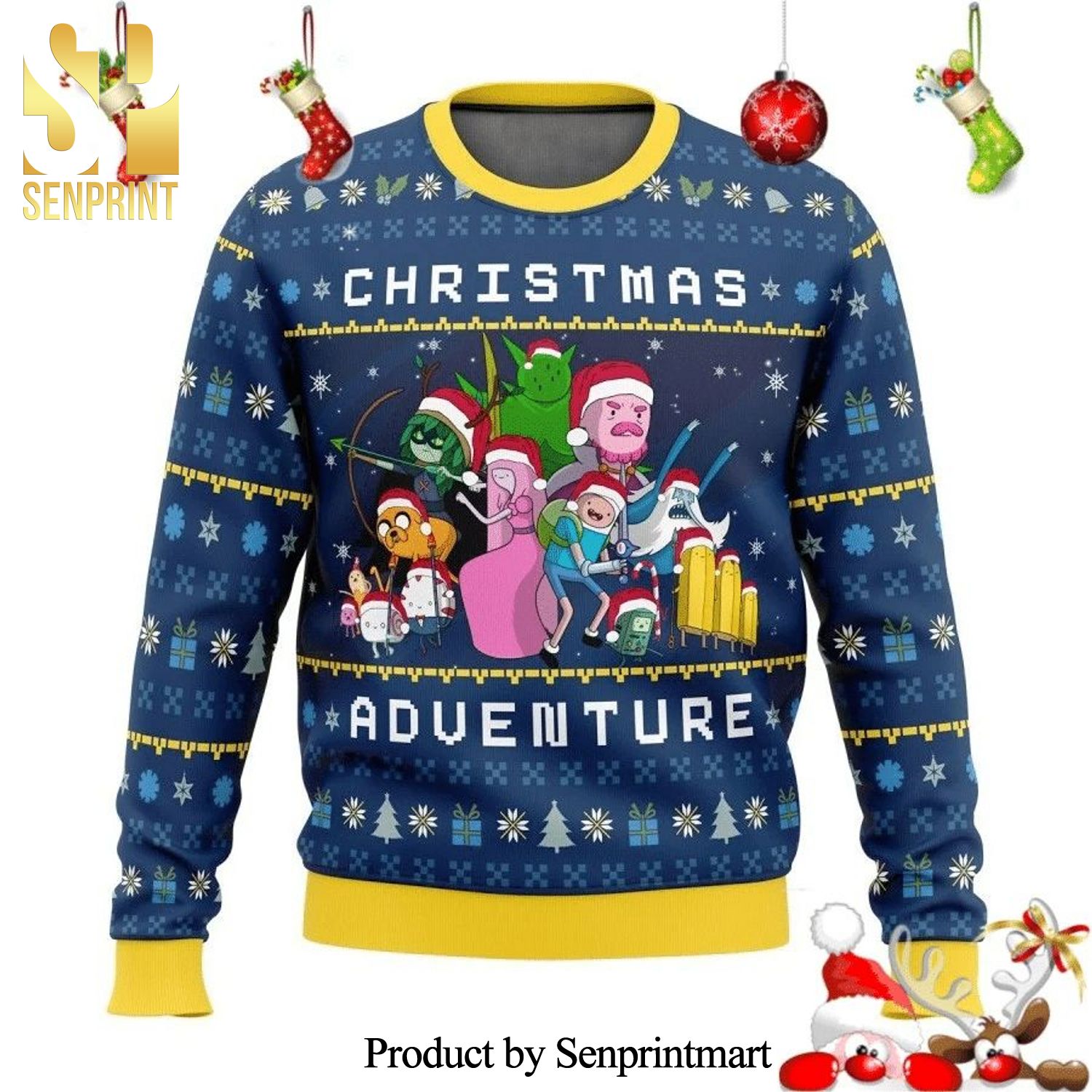 Adventure Time Festive Winter Knitted Ugly Christmas Sweater