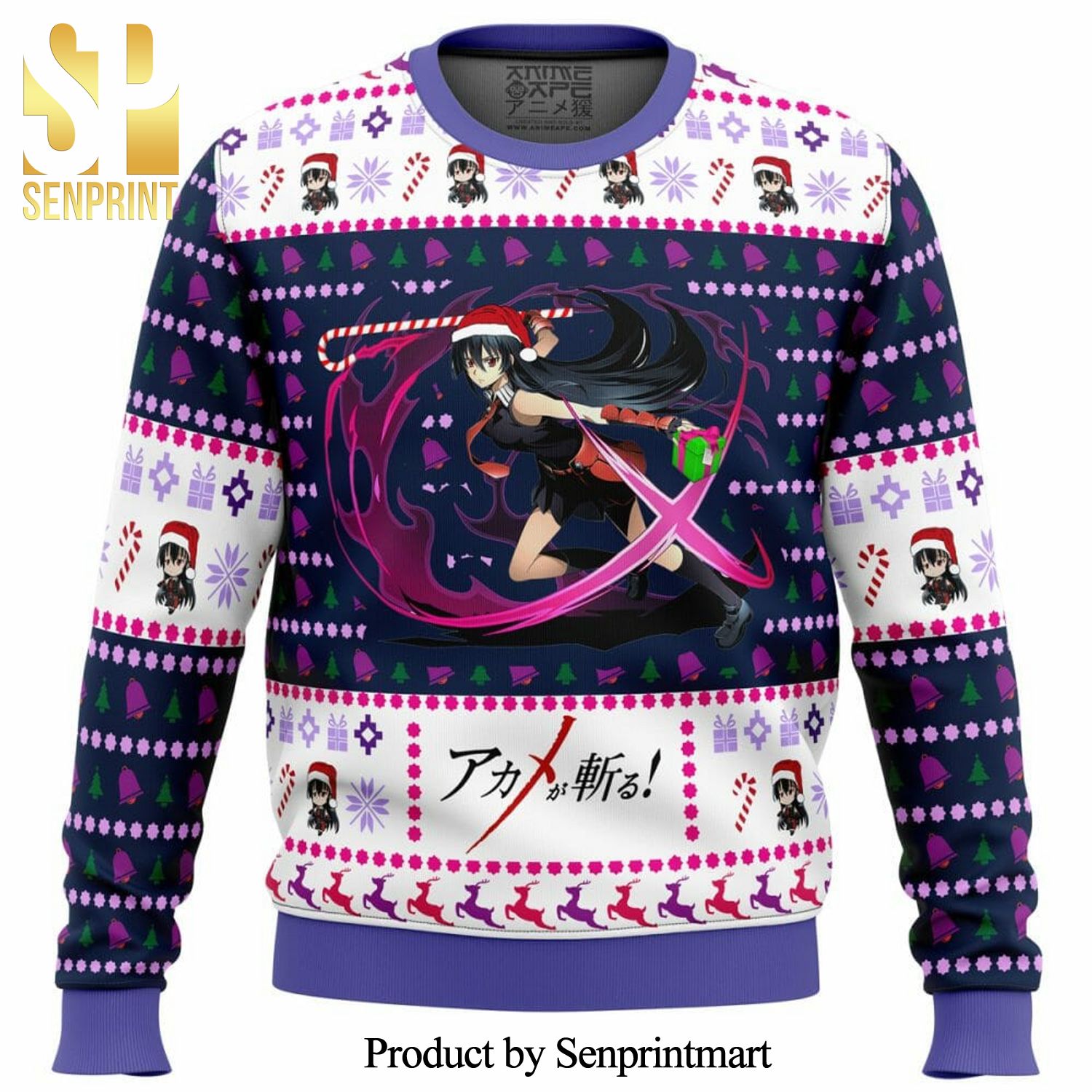Akame Ga Kill Akame Christmas Attack Knitted Ugly Christmas Sweater