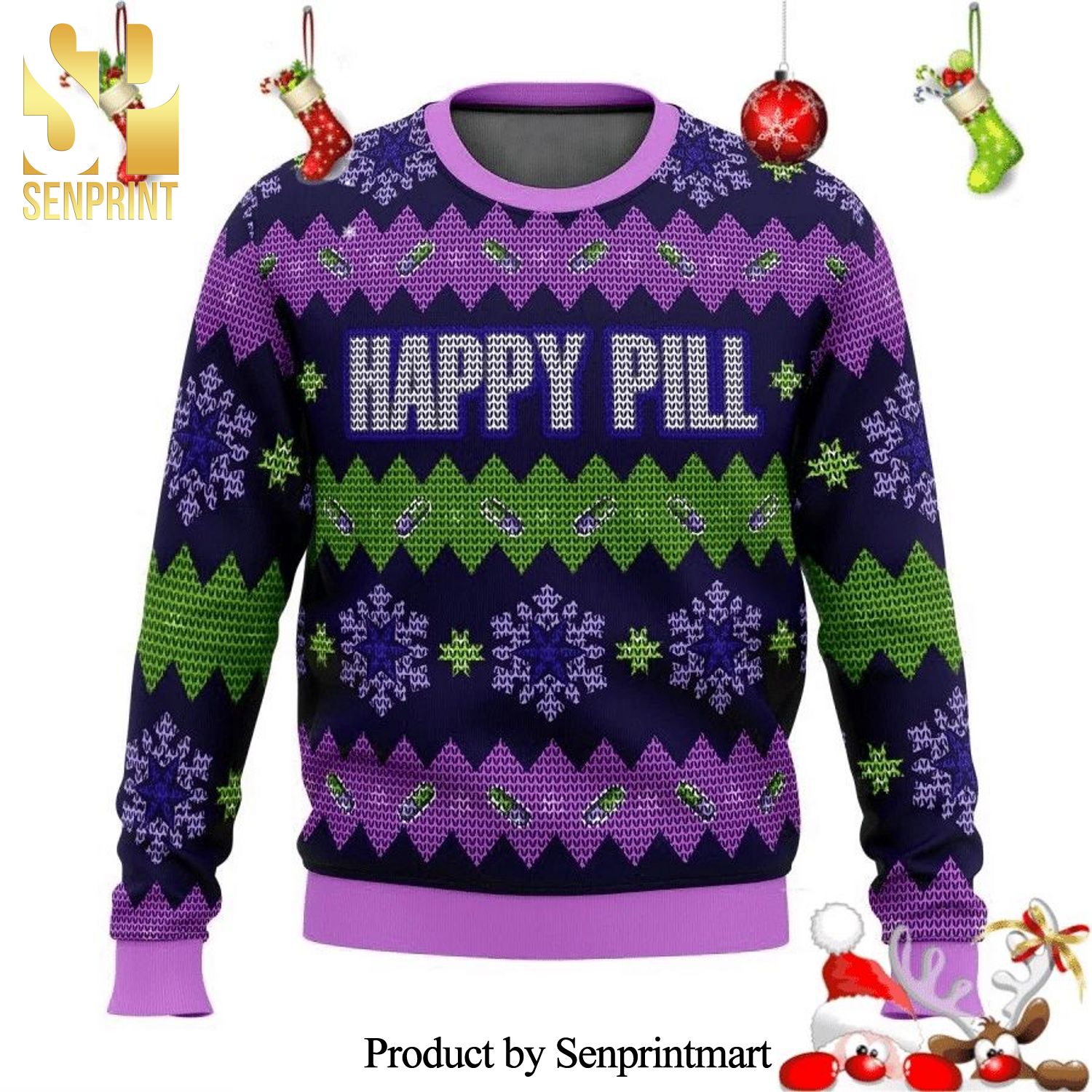 Akira Shotaro Kaneda Happy Pill Manga Anime Knitted Ugly Christmas Sweater