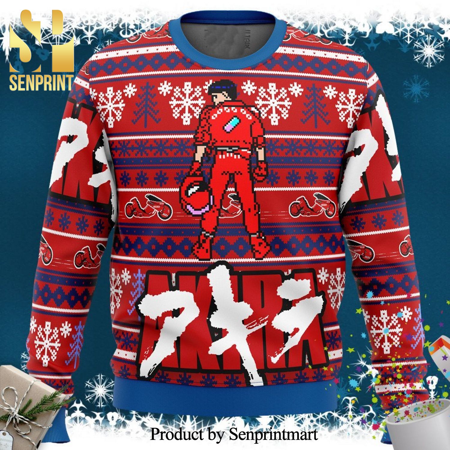 Akira Shotaro Kaneda Manga Anime Knitted Ugly Christmas Sweater