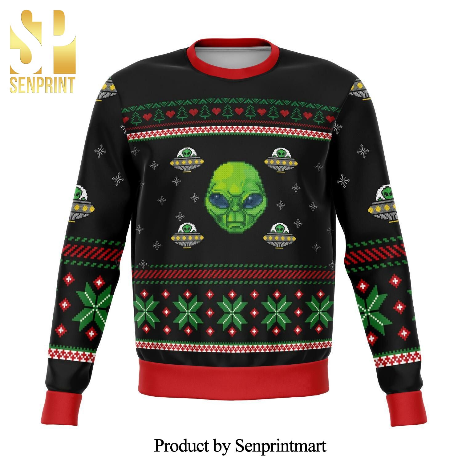 Alien Area 51 Premium Knitted Ugly Christmas Sweater