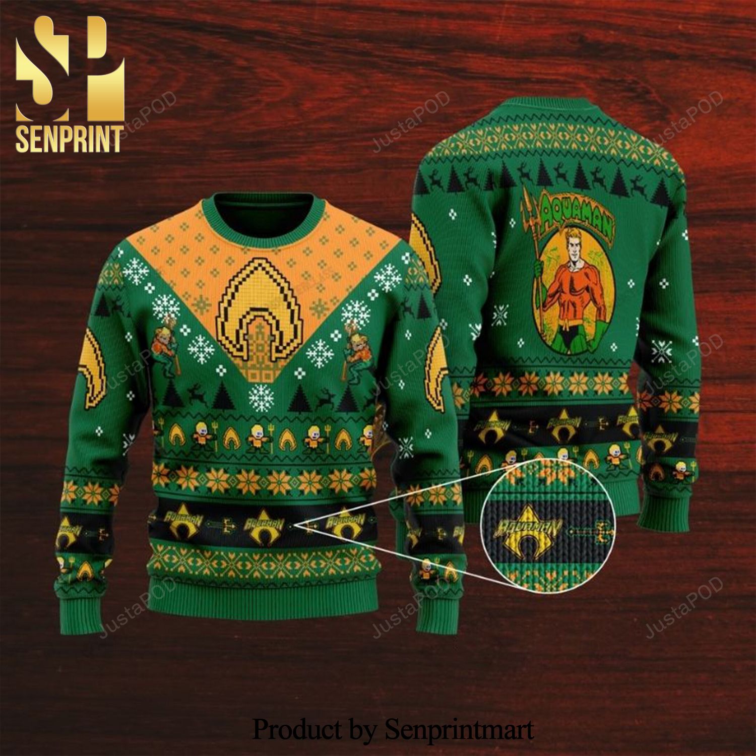 Aquaman Dc Knitted Ugly Christmas Sweater