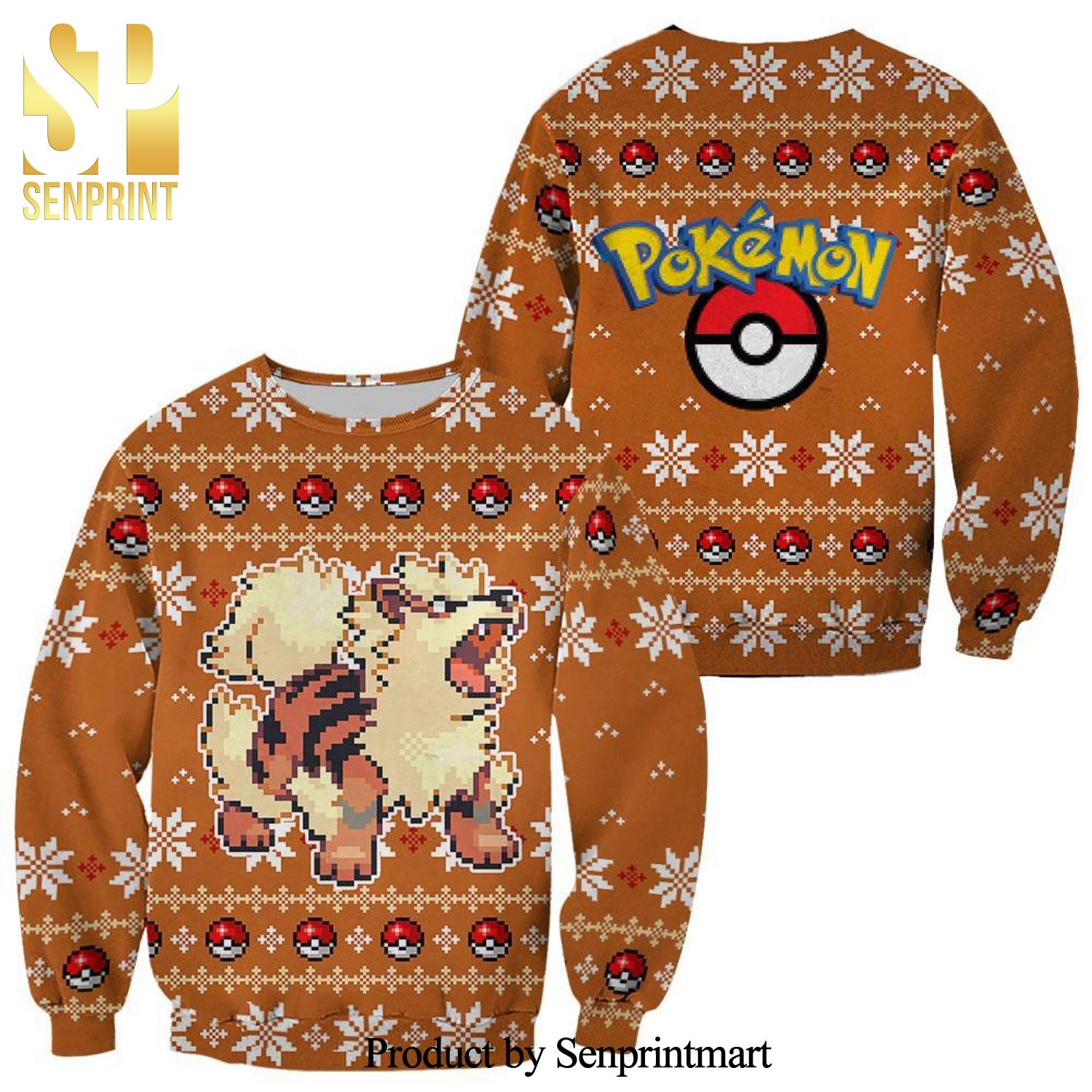 Arcanine Pokemon Anime Manga Knitted Ugly Christmas Sweater