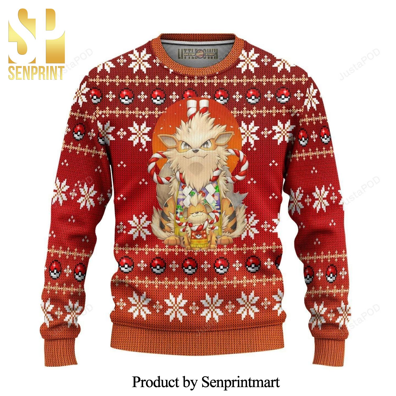 Arcanine Pokemon Knitted Ugly Christmas Sweater