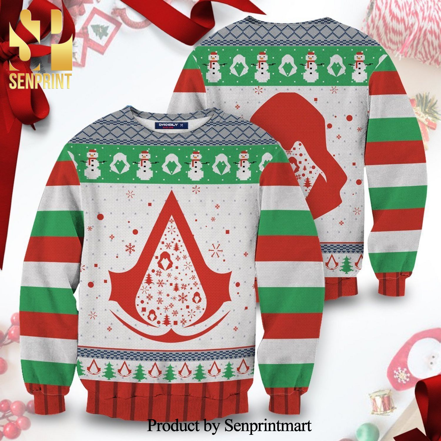 Assassin’s Creed Hood Snowman Knitted Ugly Christmas Sweater