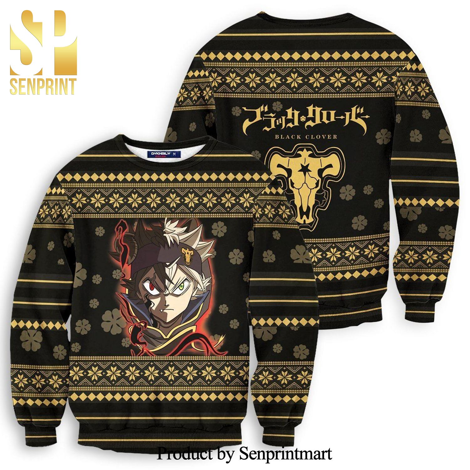 Asta Black Clover Anime Poster Knitted Ugly Christmas Sweater