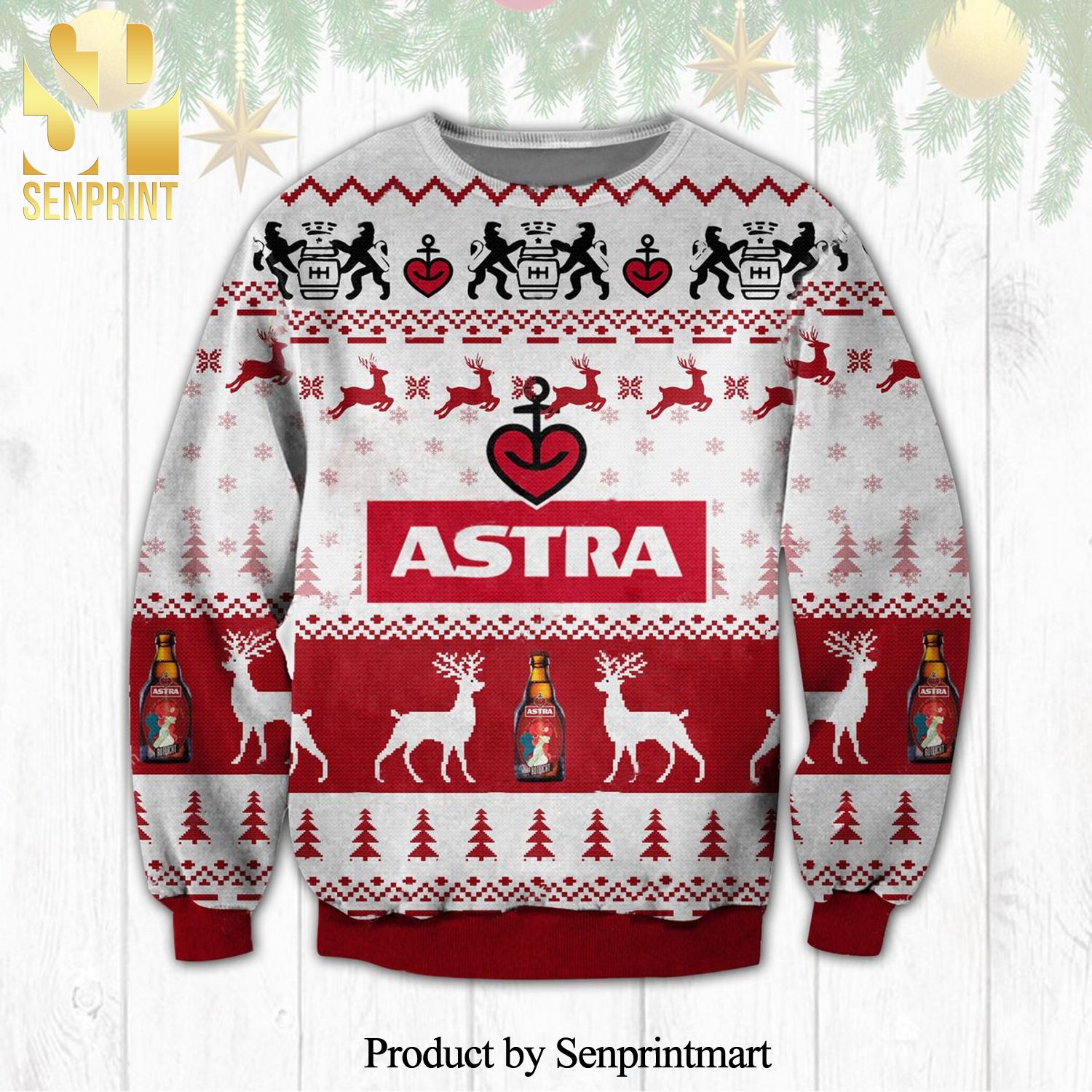Astra Bier Beer Logo Knitted Ugly Christmas Sweater