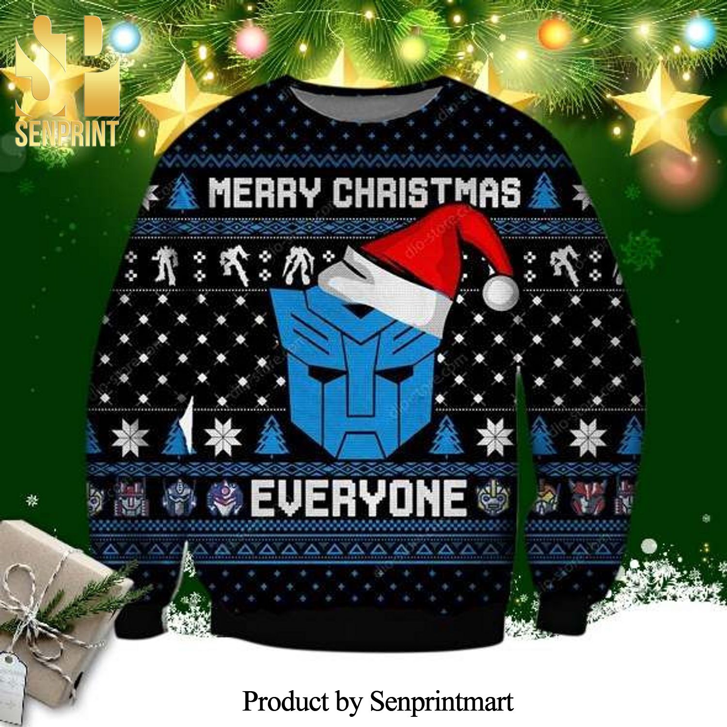 Autobot Transformers Poster Knitted Ugly Christmas Sweater