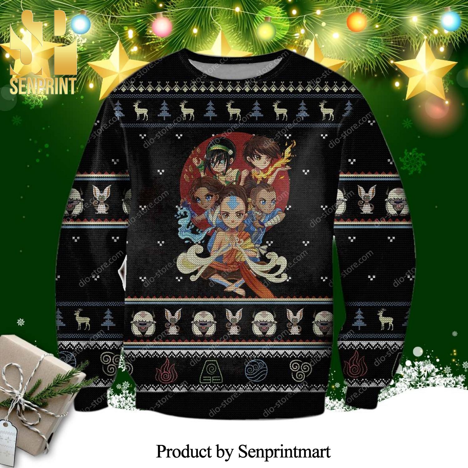 Avatar The Last Airbender Knitted Ugly Christmas Sweater