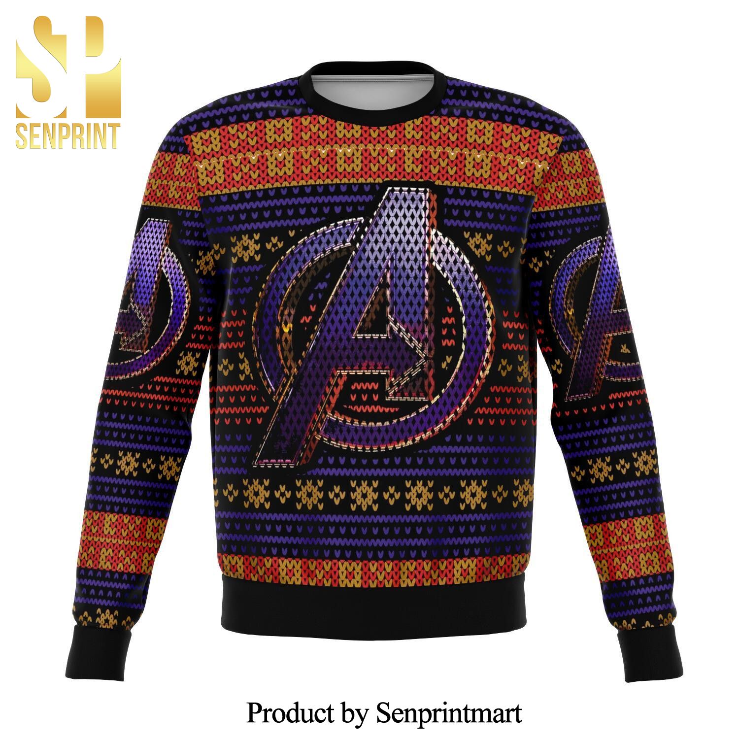 Avengers Logo Marvel Premium Knitted Ugly Christmas Sweater