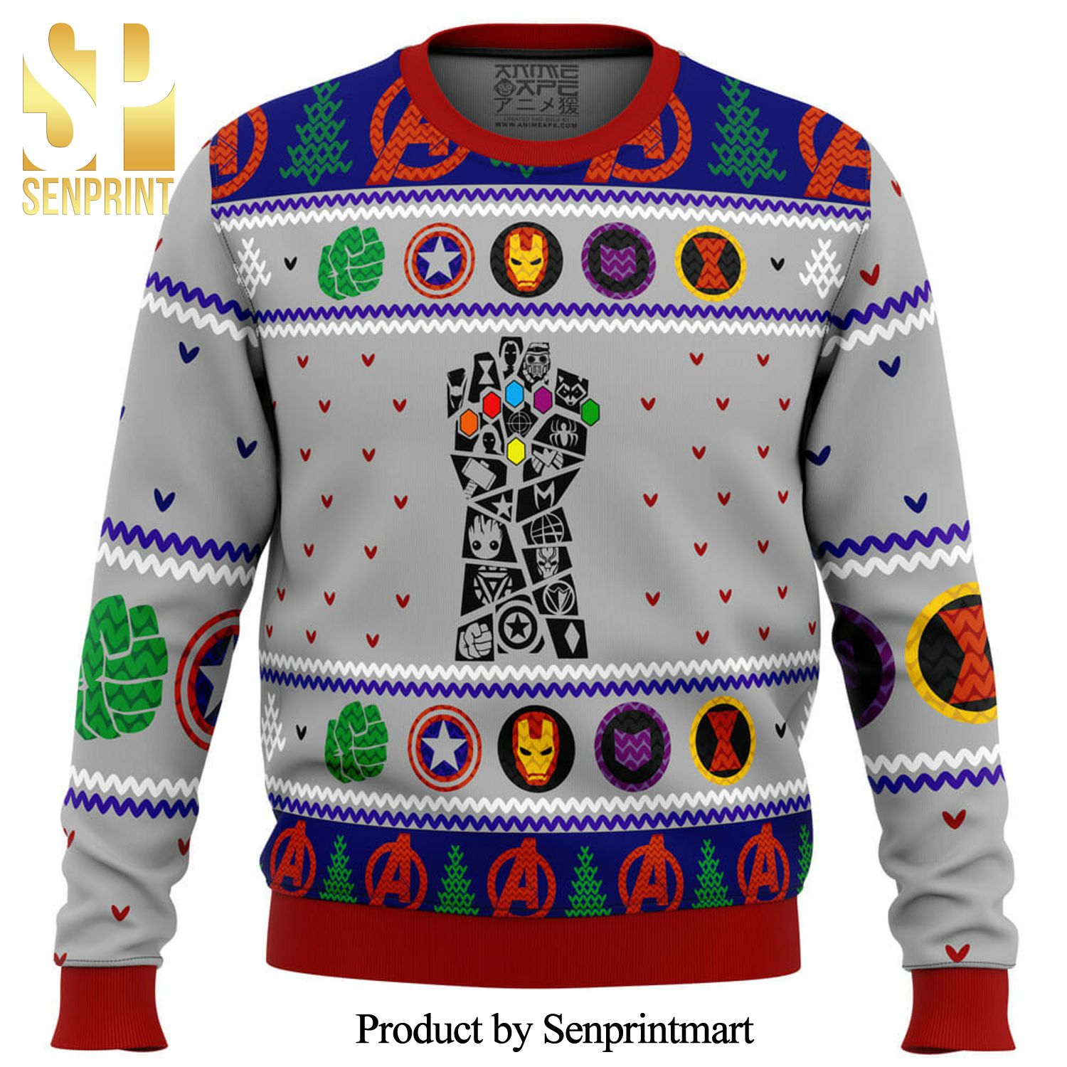 Avengers Thanos Gauntlet Marvel Knitted Ugly Christmas Sweater