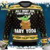 Baby Yoda All I Want Mandalorian Star Wars Knitted Ugly Christmas Sweater