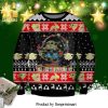Baby Yoda He Protects He Attacks He Also Takes Naps Snowflake Pattern Knitted Ugly Christmas Sweater – Black