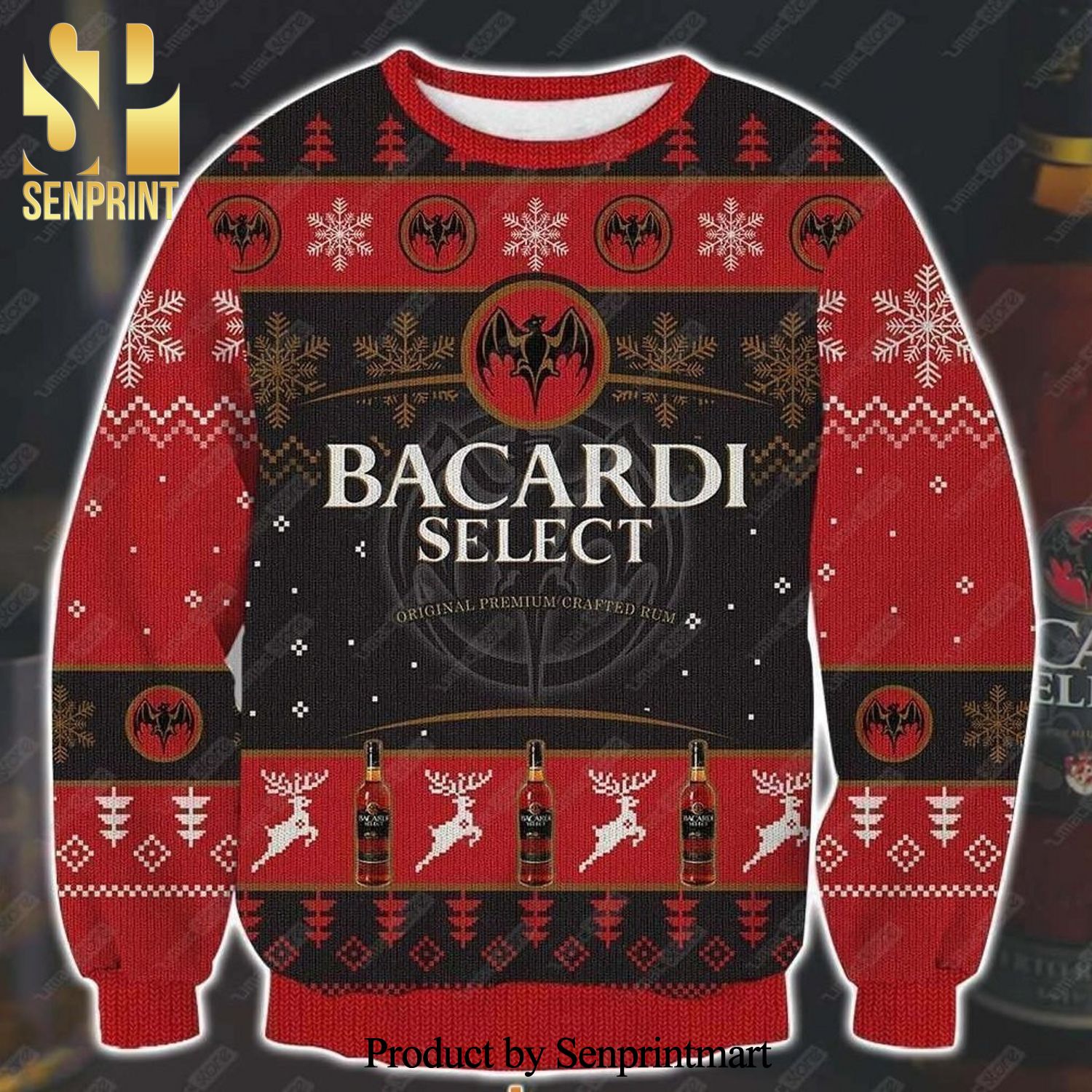 Bacardi Select Crafted Rum Knitted Ugly Christmas Sweater