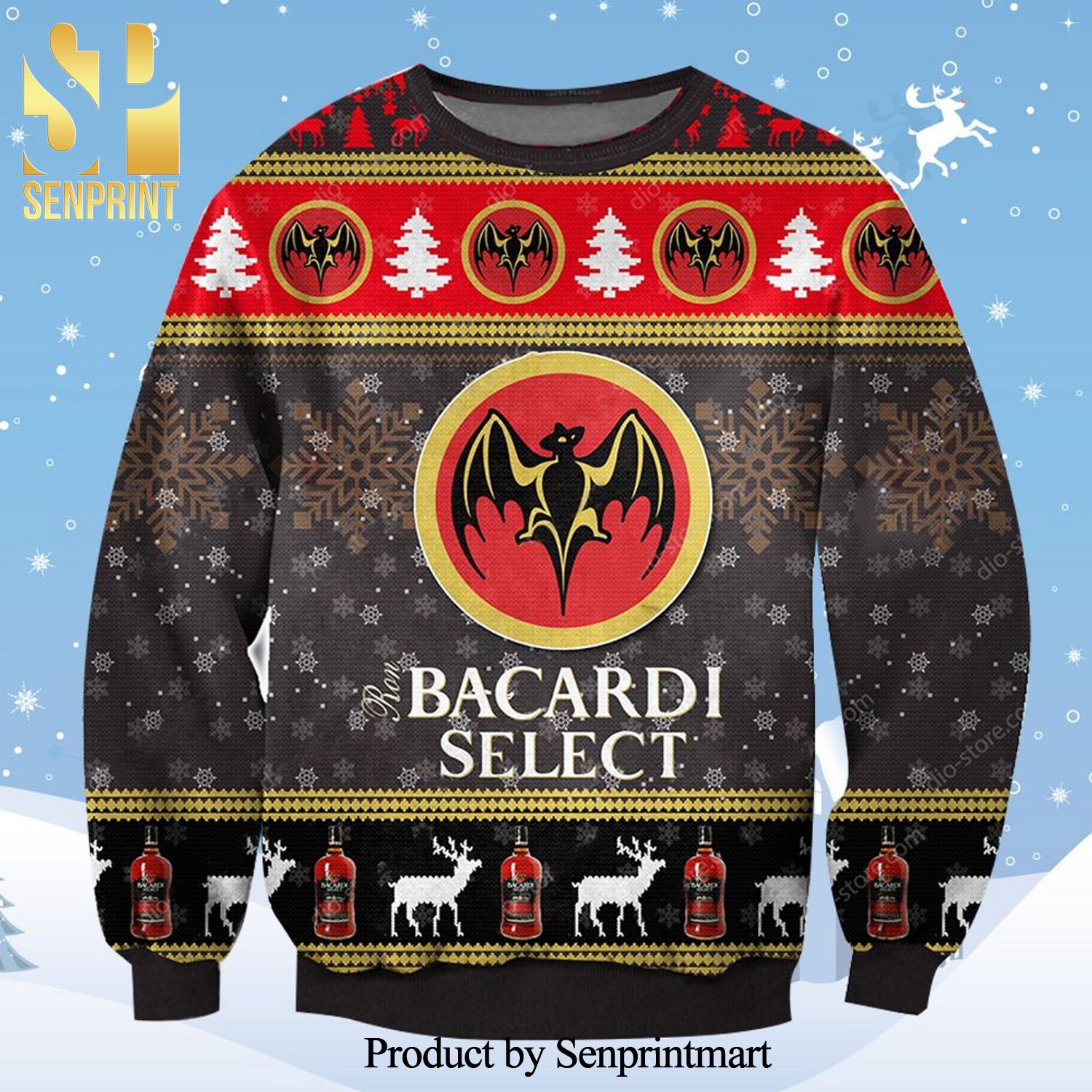 Bacardi Select Rum Knitted Ugly Christmas Sweater