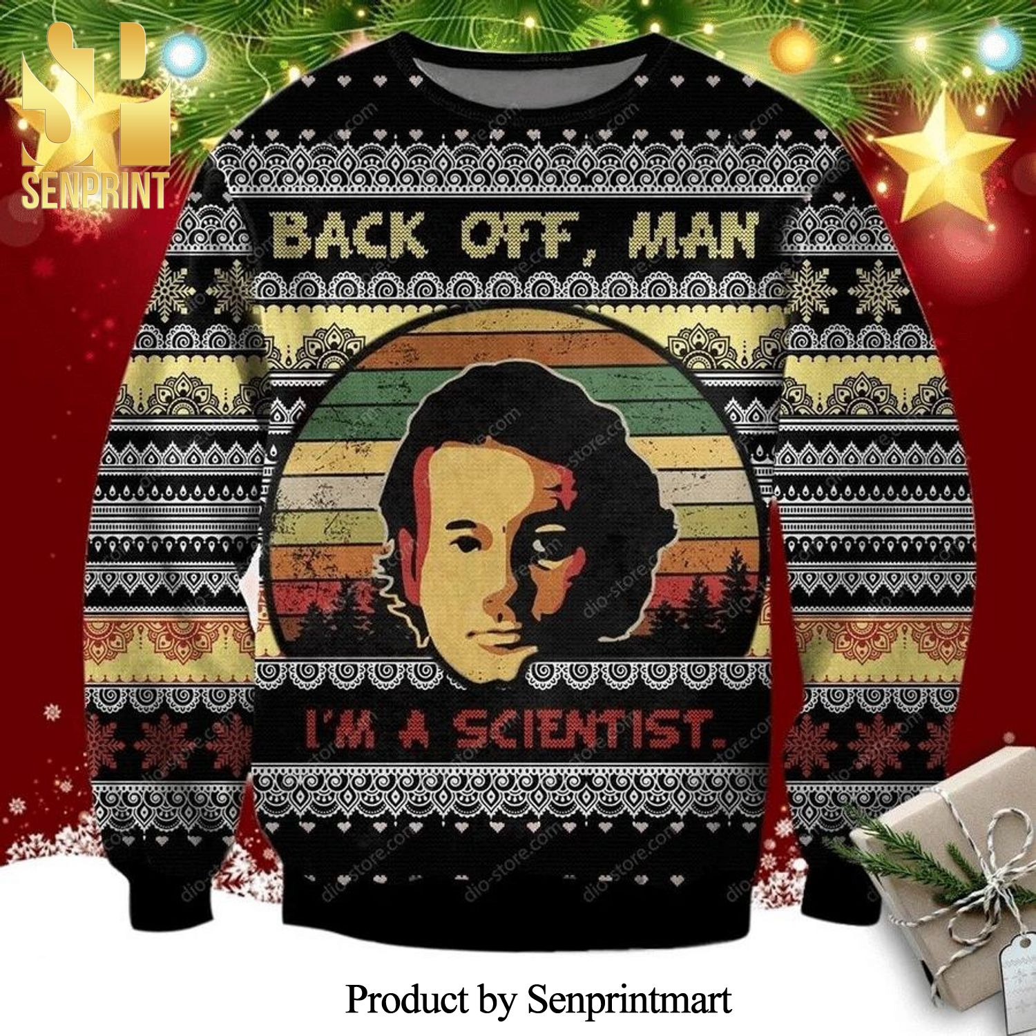 Back Off Man I’m A Scientist Ghostbusters Knitting Pattern Knitted Ugly Christmas Sweater